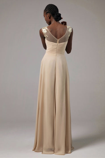 A-Line Floor Length Chiffon Bridesmaid Dress CB0397