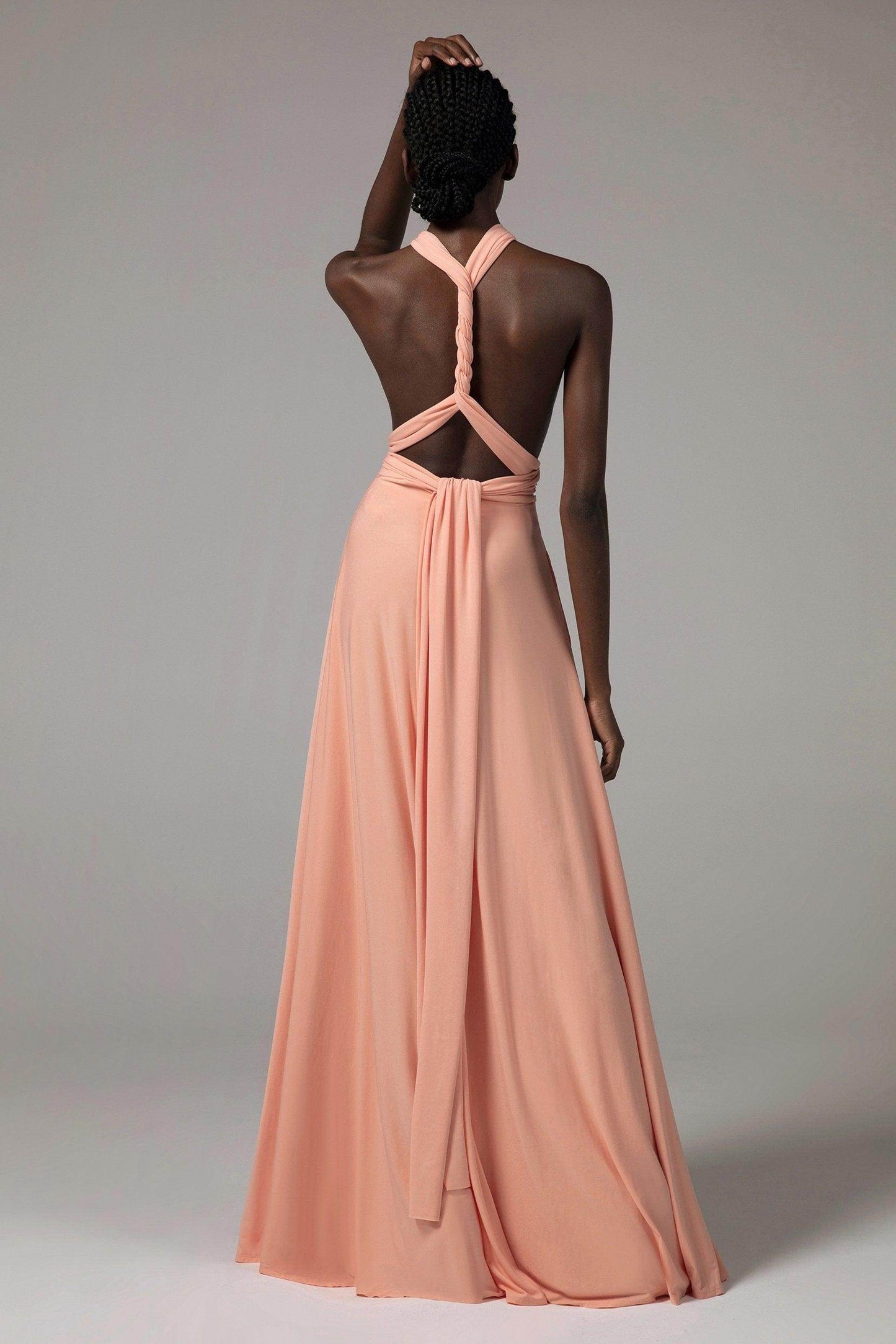 A-Line Floor Length Knitted Fabric Bridesmaid Dress Formal Dresses CB0420 - COCOMELODY