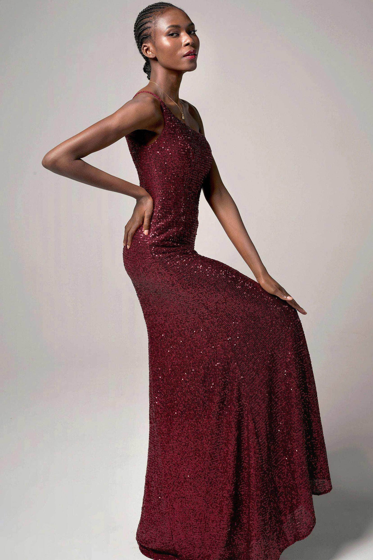 Trumpet-Mermaid Sweep-Brush Train Sequined Dress CB0406 - COCOMELODY