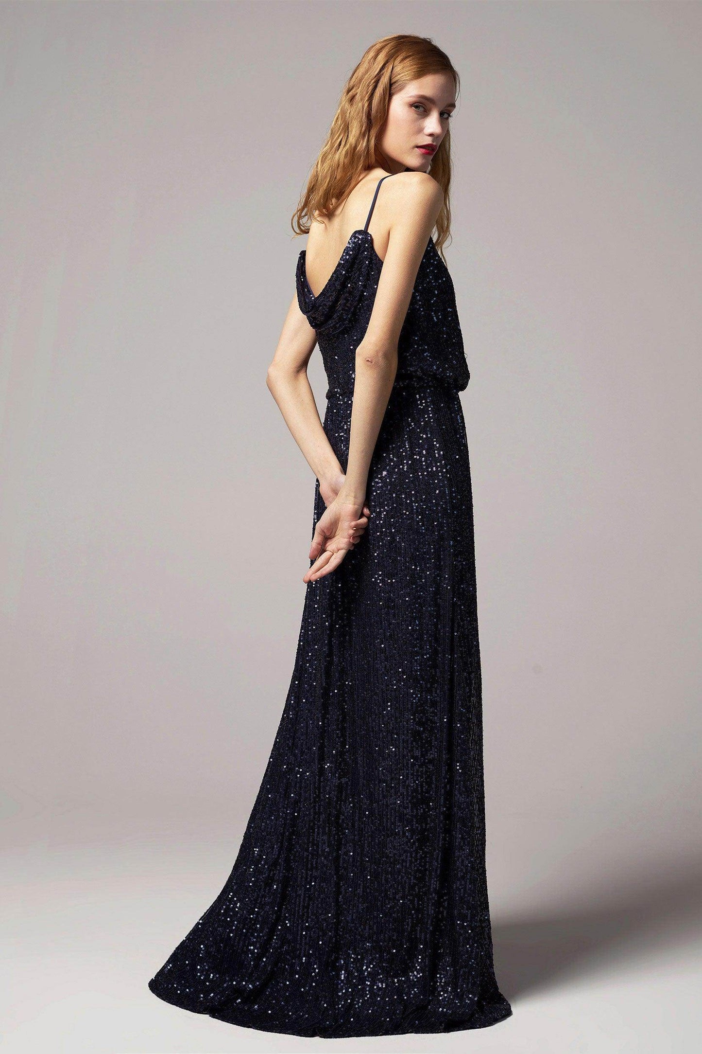 A-Line Floor Length Sequined Dress CB0407 - COCOMELODY