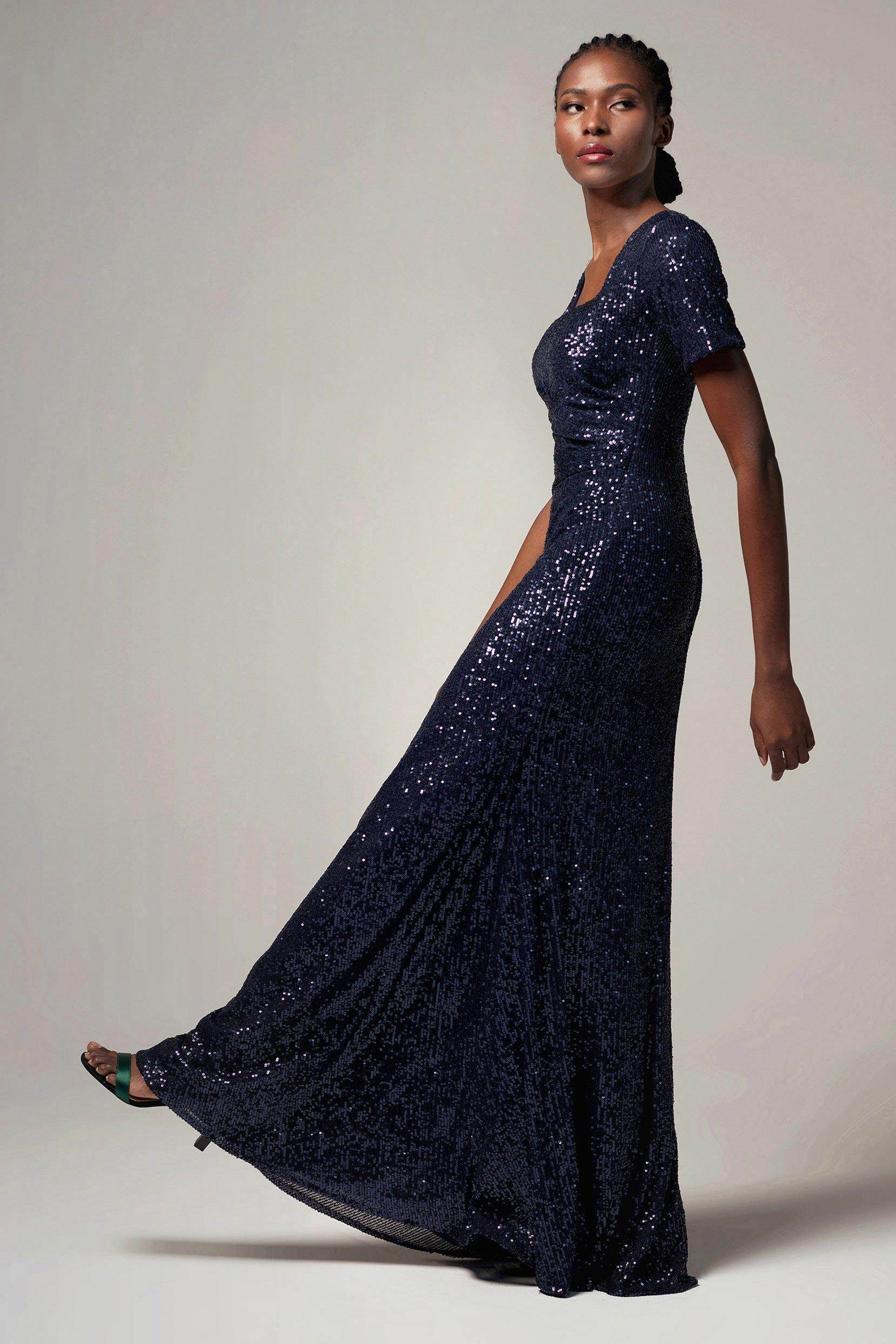 Sheath-Column Floor Length Sequined Dress CB0409 - COCOMELODY