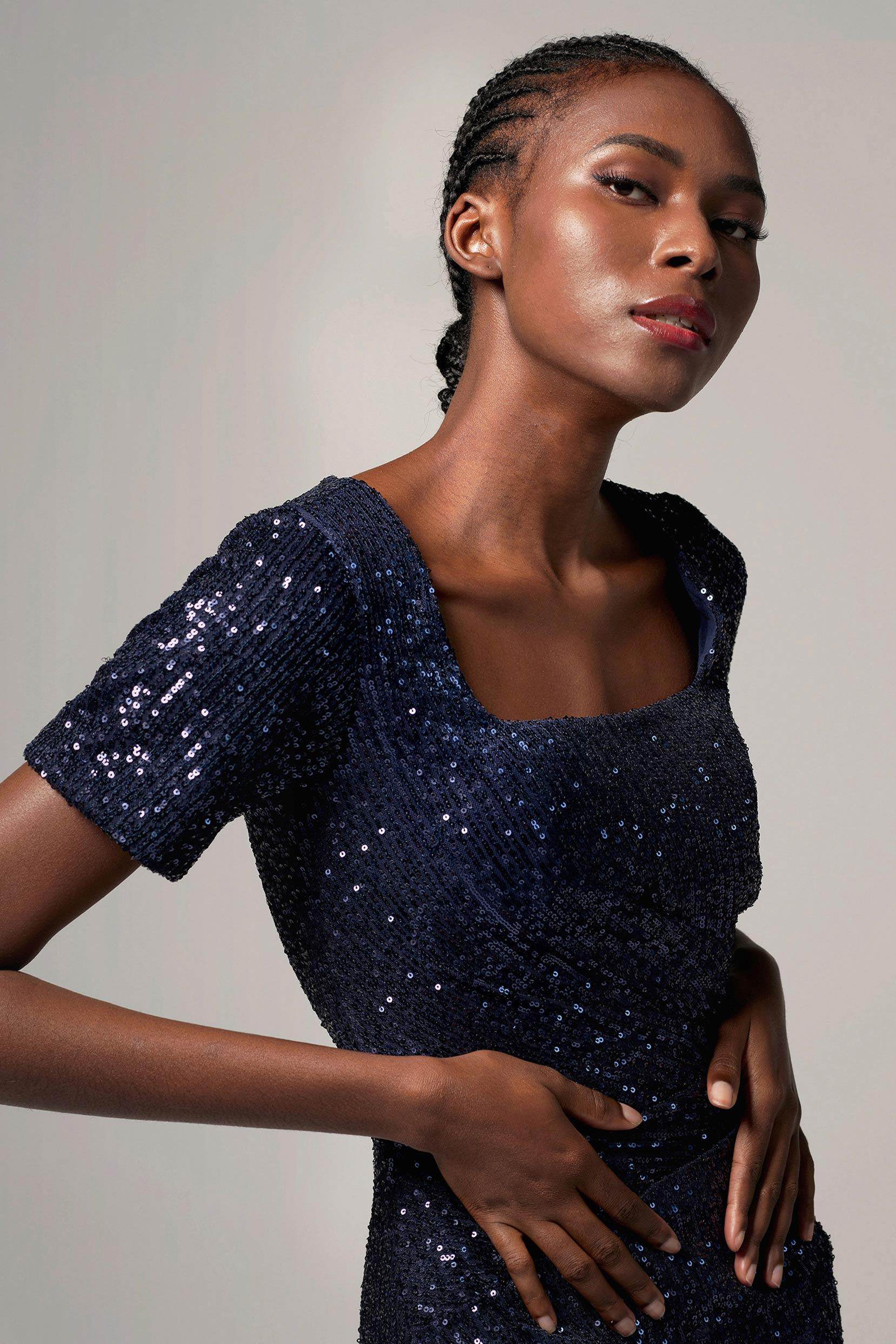 Sheath-Column Floor Length Sequined Dress CB0409 - COCOMELODY