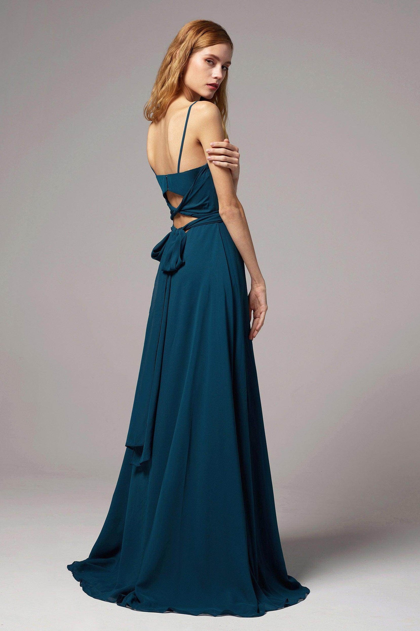 A-Line Floor Length Chiffon Bridesmaid Dress CB0414 - COCOMELODY