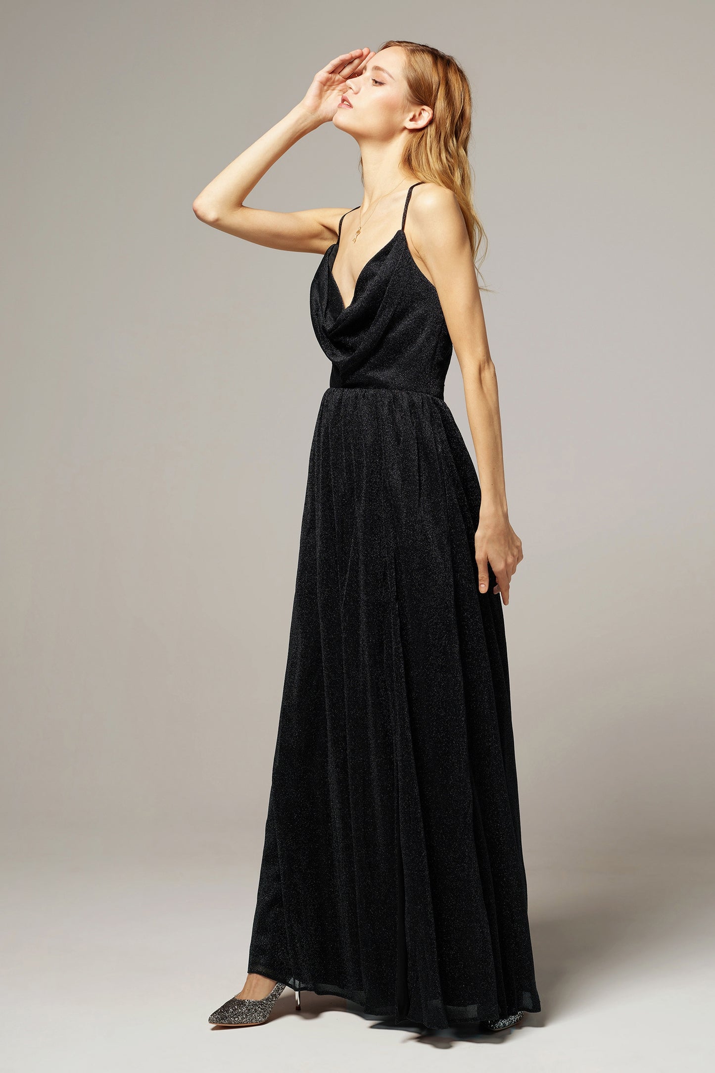 A-Line Floor Length Thick Thread Cloth Dress CS0242
