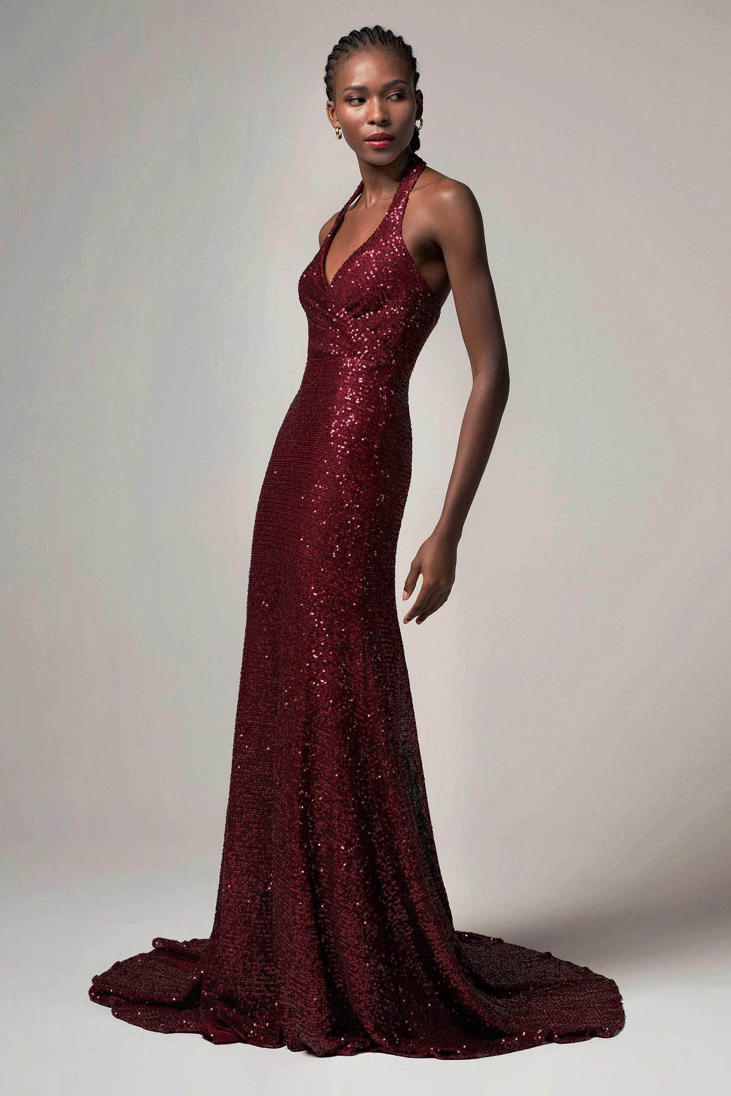 Trumpet-Mermaid Sweep-Brush Train Sequined Dress CB0398 - COCOMELODY