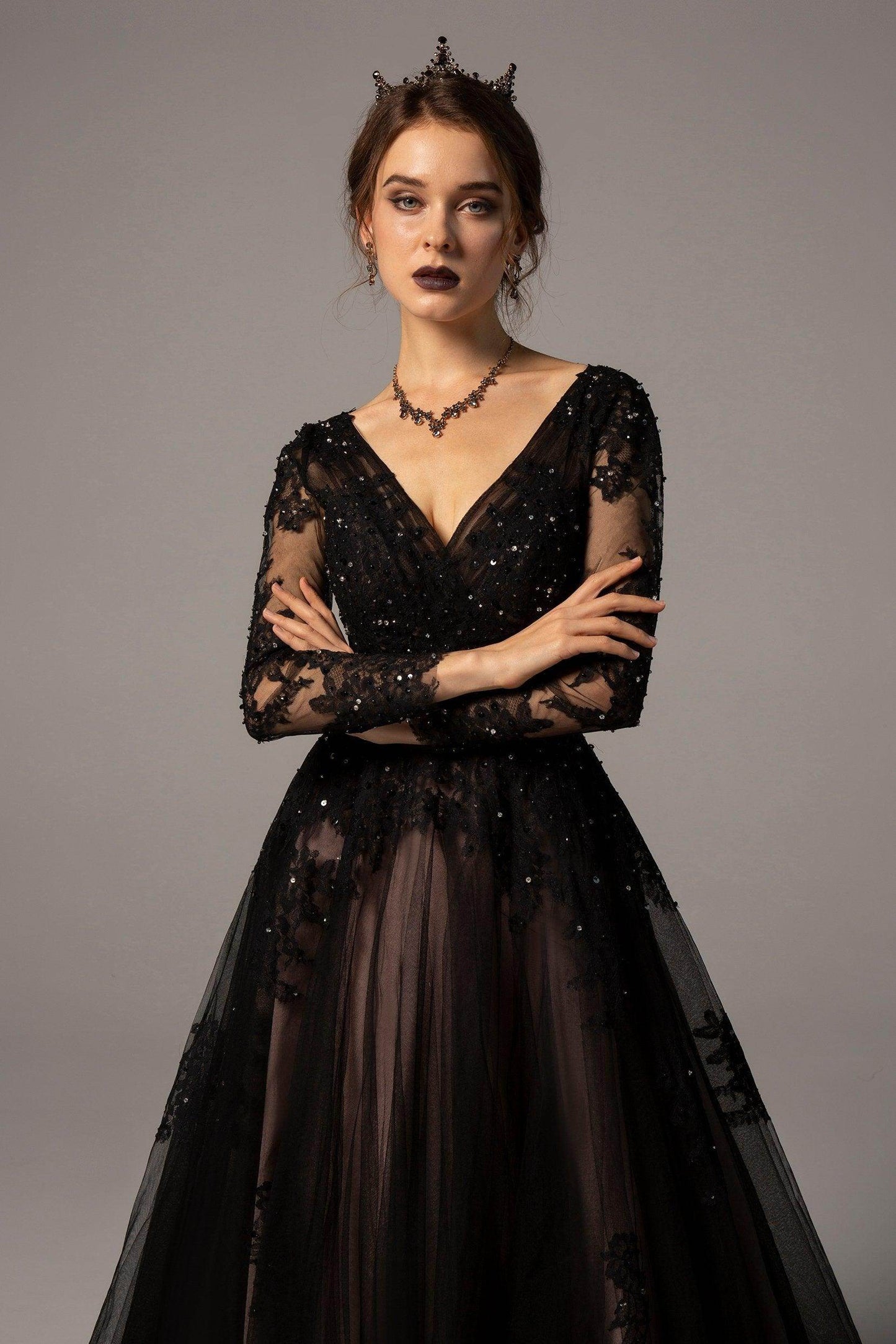 A-Line Court Train Tulle Wedding Dress CW2336 - COCOMELODY