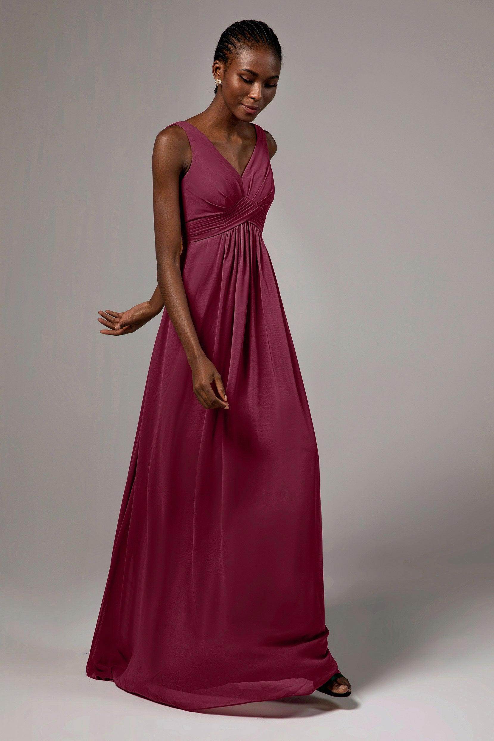 A-Line Floor Length Chiffon Bridesmaid Dress Formal Dresses CB0411 - COCOMELODY