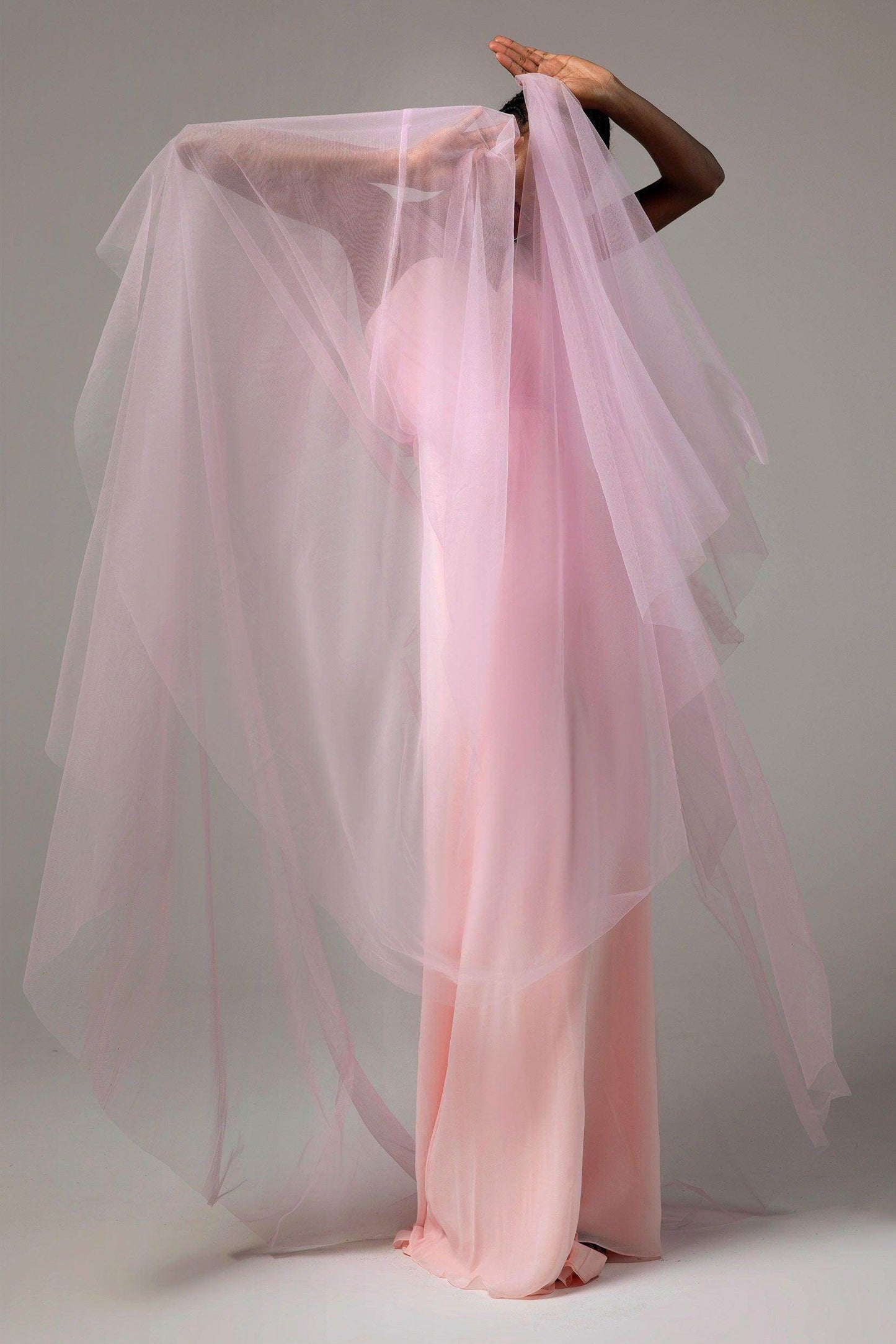 A-Line Floor Length Tulle/Chiffon Bridesmaid Dress CB0392 - COCOMELODY