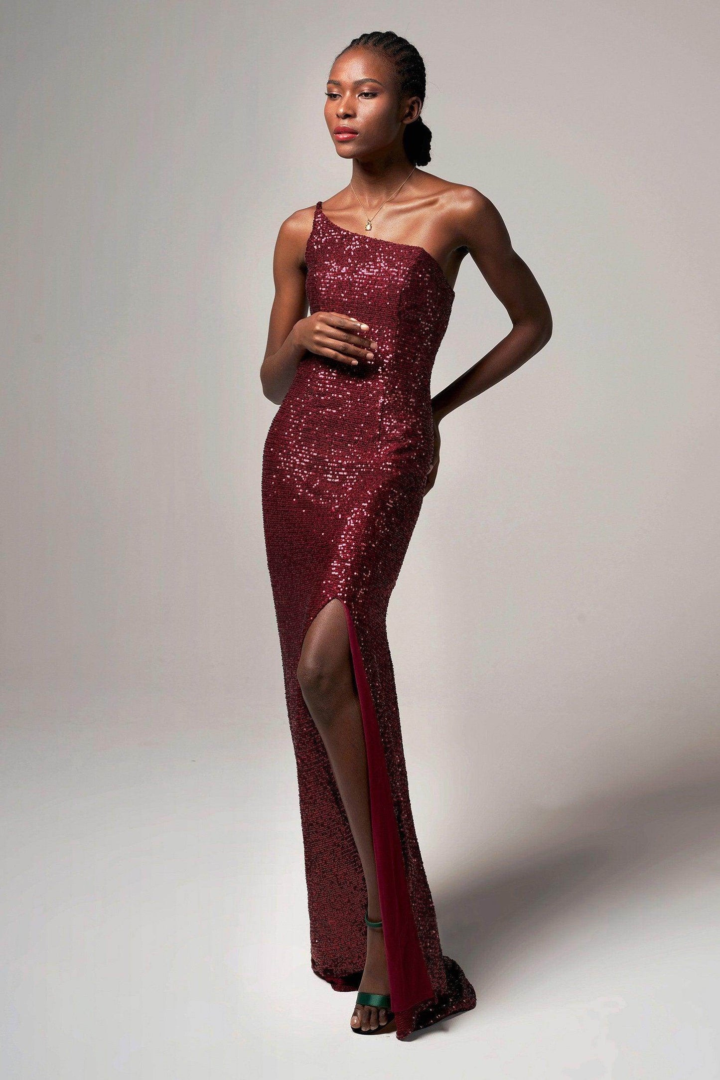 Trumpet-Mermaid Sweep-Brush Train Sequined Dress CB0406 - COCOMELODY