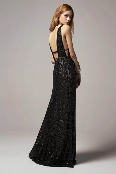 Trumpet-Mermaid Floor Length Sequined Dress CS0267 - COCOMELODY