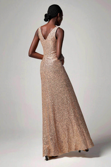 Sheath-Column Floor Length Sequined Dress CB0404 - COCOMELODY