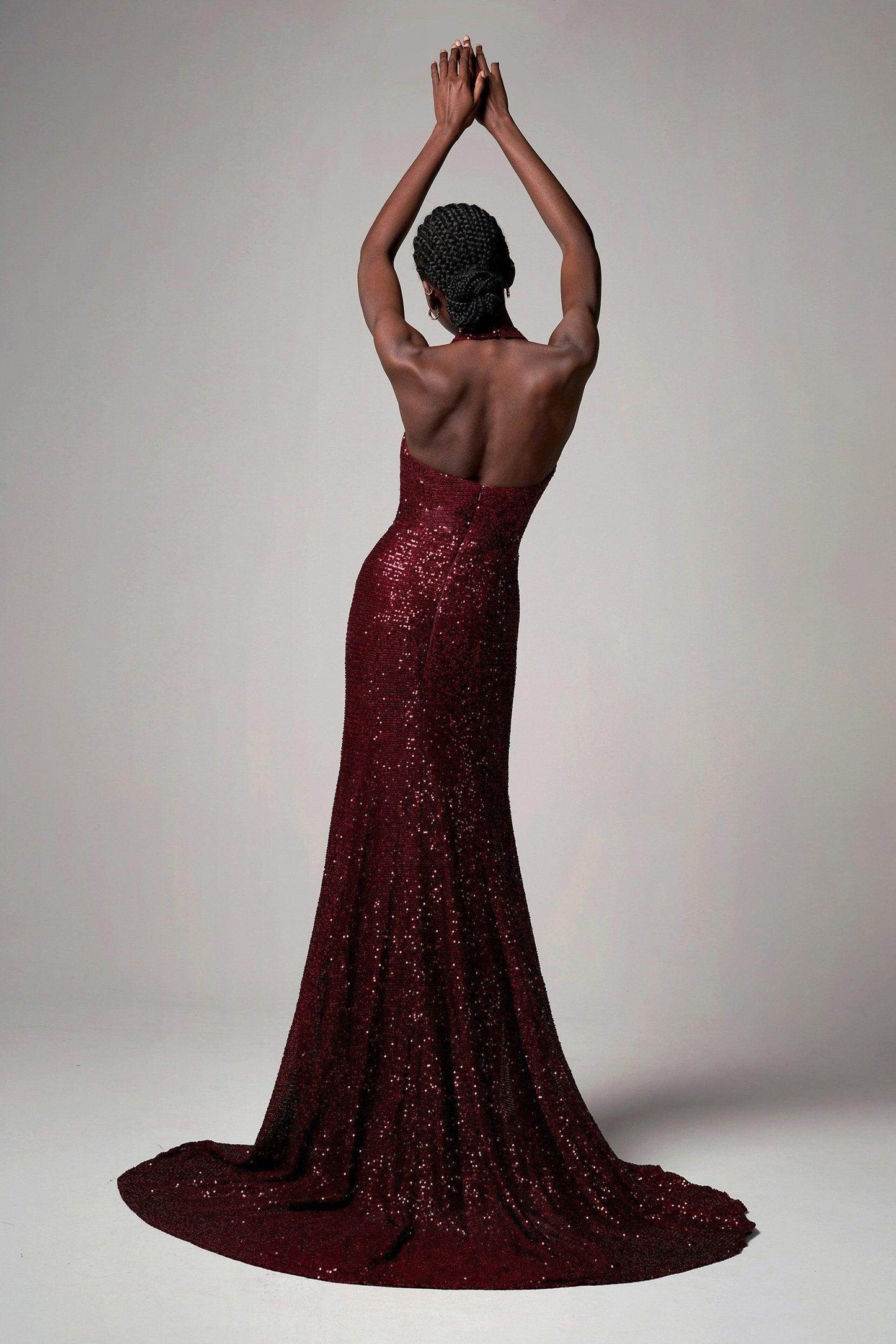 Trumpet-Mermaid Sweep-Brush Train Sequined Dress CB0398 - COCOMELODY