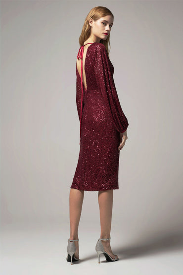 Sheath-Column Knee Length Sequined Dress CS0268