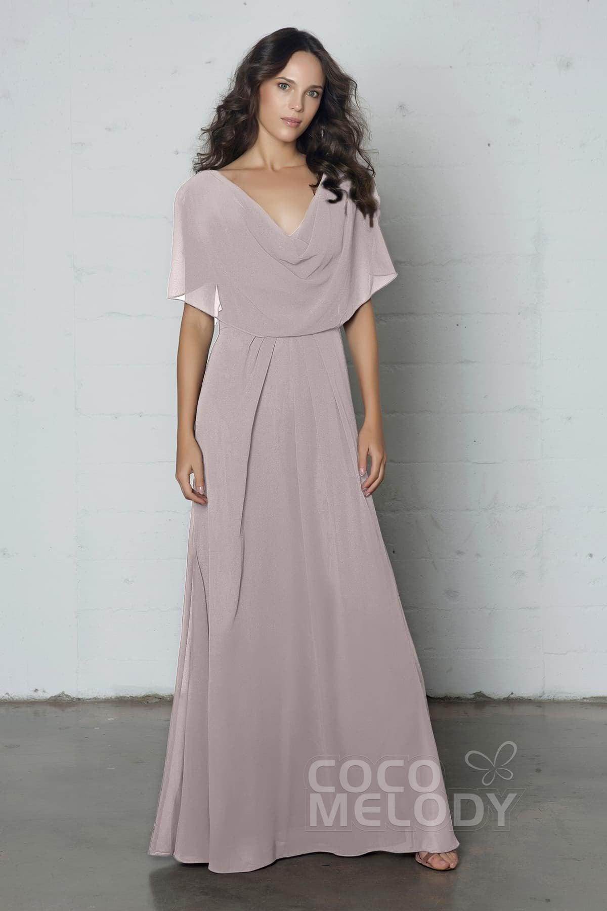 Sheath-Column Floor Length Chiffon Dress PR17014 - COCOMELODY