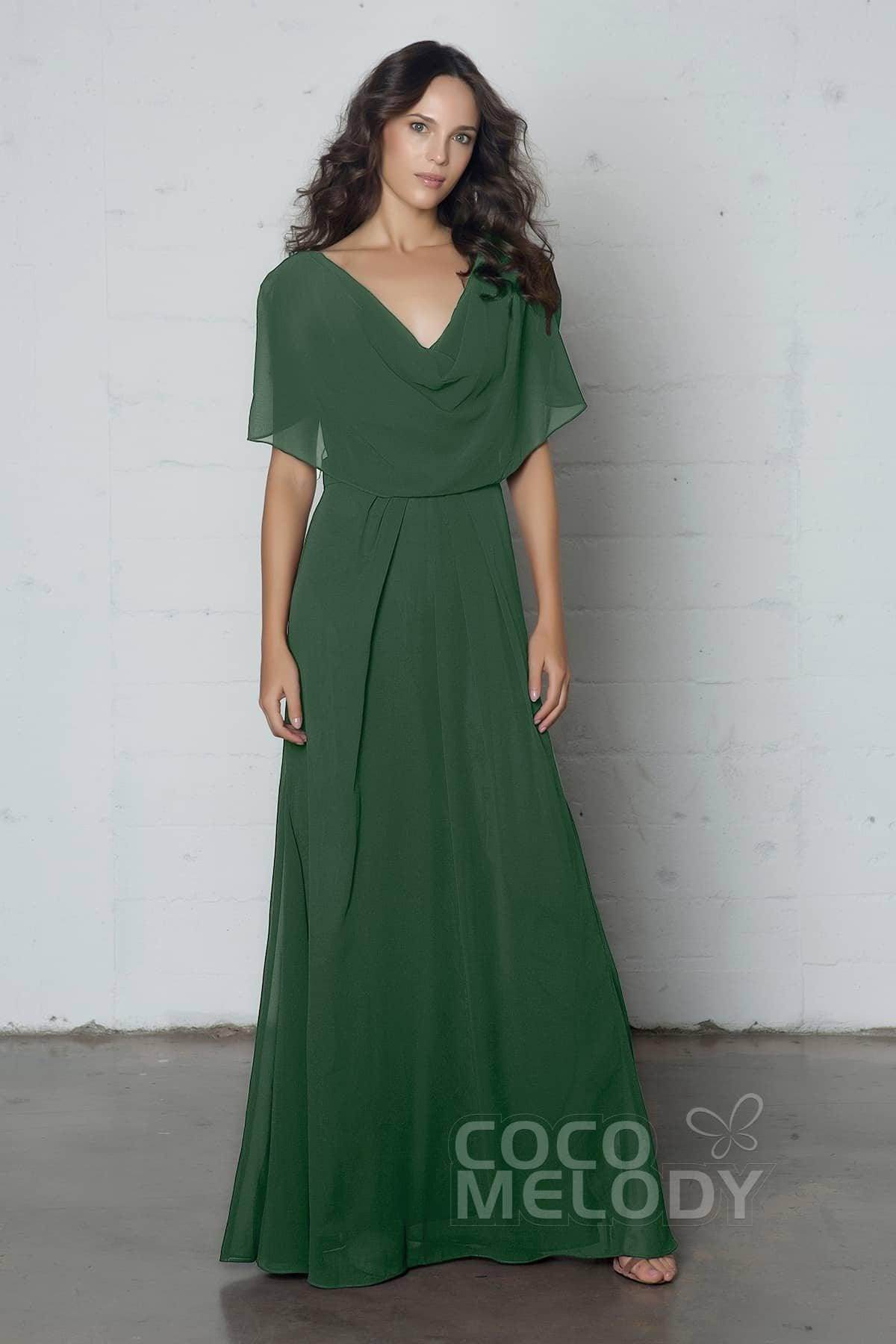Sheath-Column Floor Length Chiffon Dress PR17014 - COCOMELODY