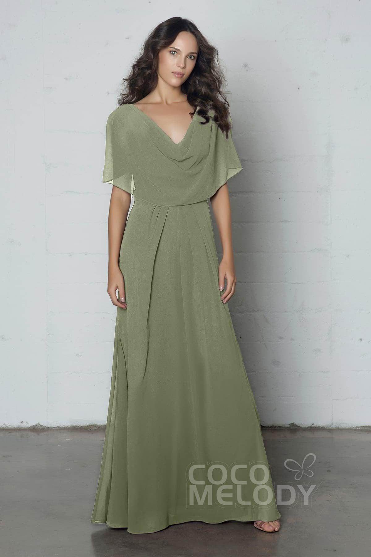 Sheath-Column Floor Length Chiffon Dress PR17014 - COCOMELODY