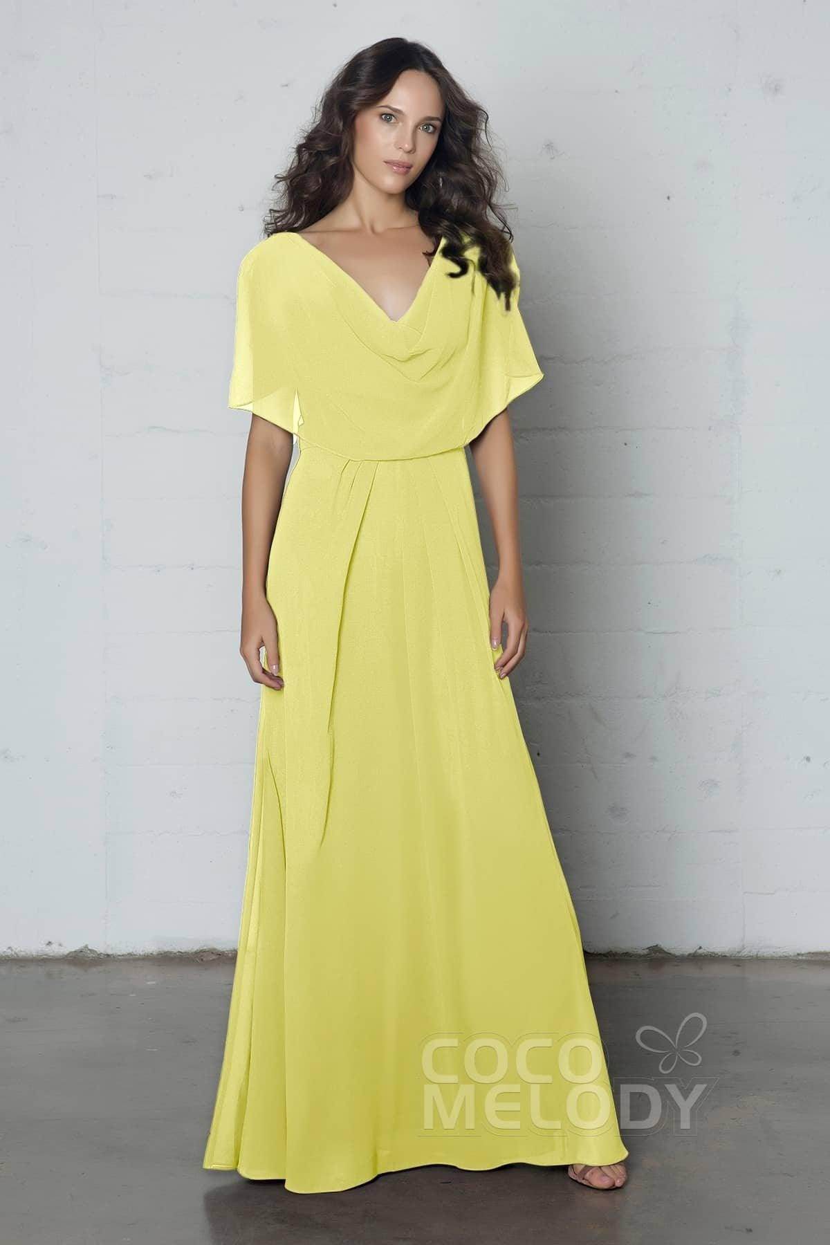Sheath-Column Floor Length Chiffon Dress PR17014 - COCOMELODY