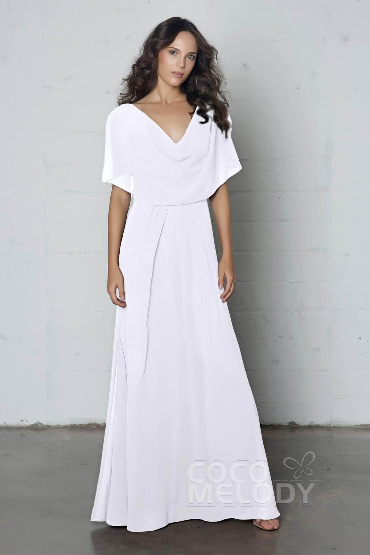 Sheath-Column Floor Length Chiffon Dress PR17014 - COCOMELODY