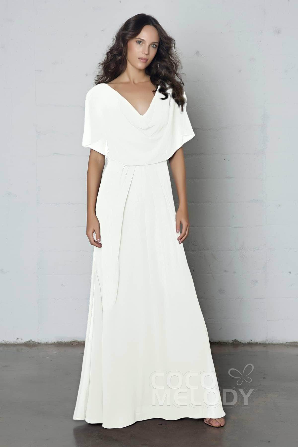 Sheath-Column Floor Length Chiffon Dress PR17014 - COCOMELODY