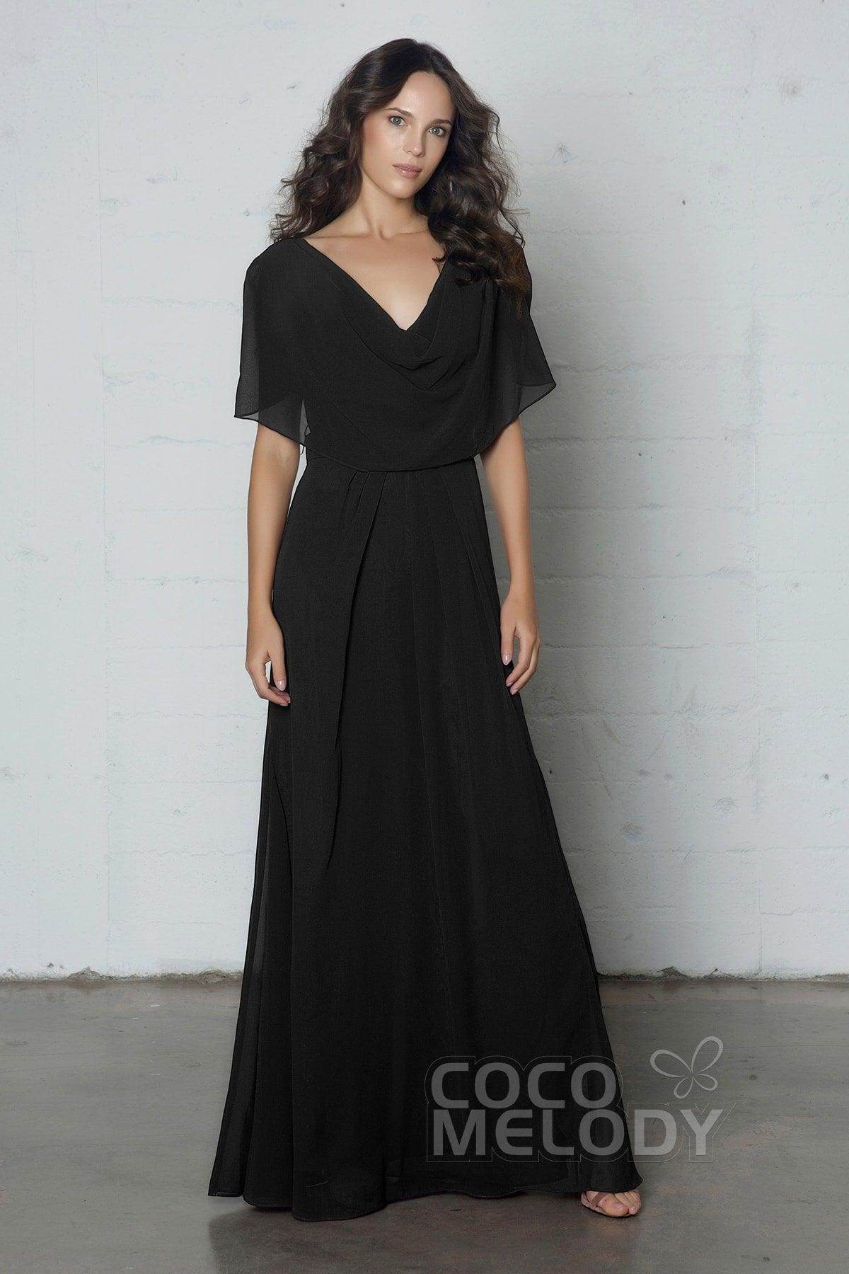 Sheath-Column Floor Length Chiffon Dress PR17014 - COCOMELODY