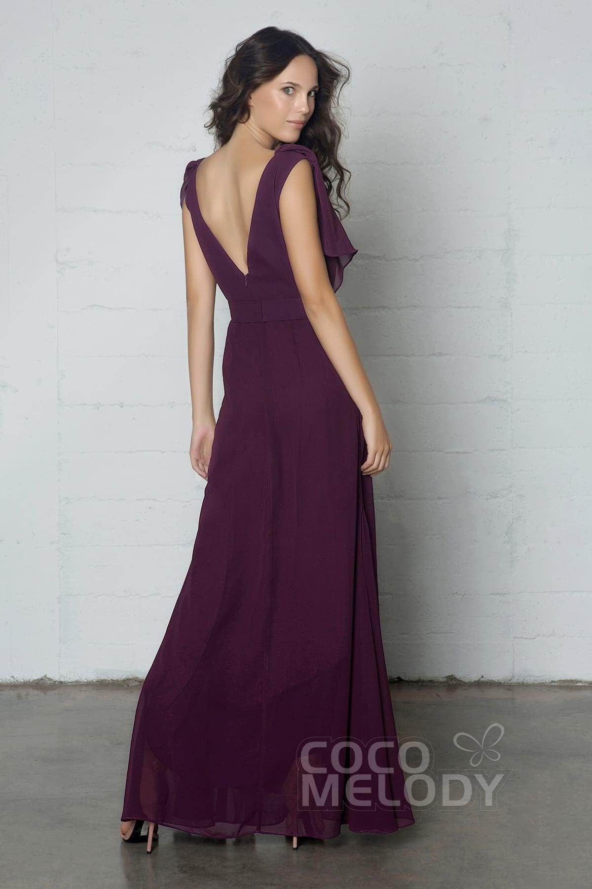 Sheath-Column Floor Length Chiffon Dress PR17014 - COCOMELODY