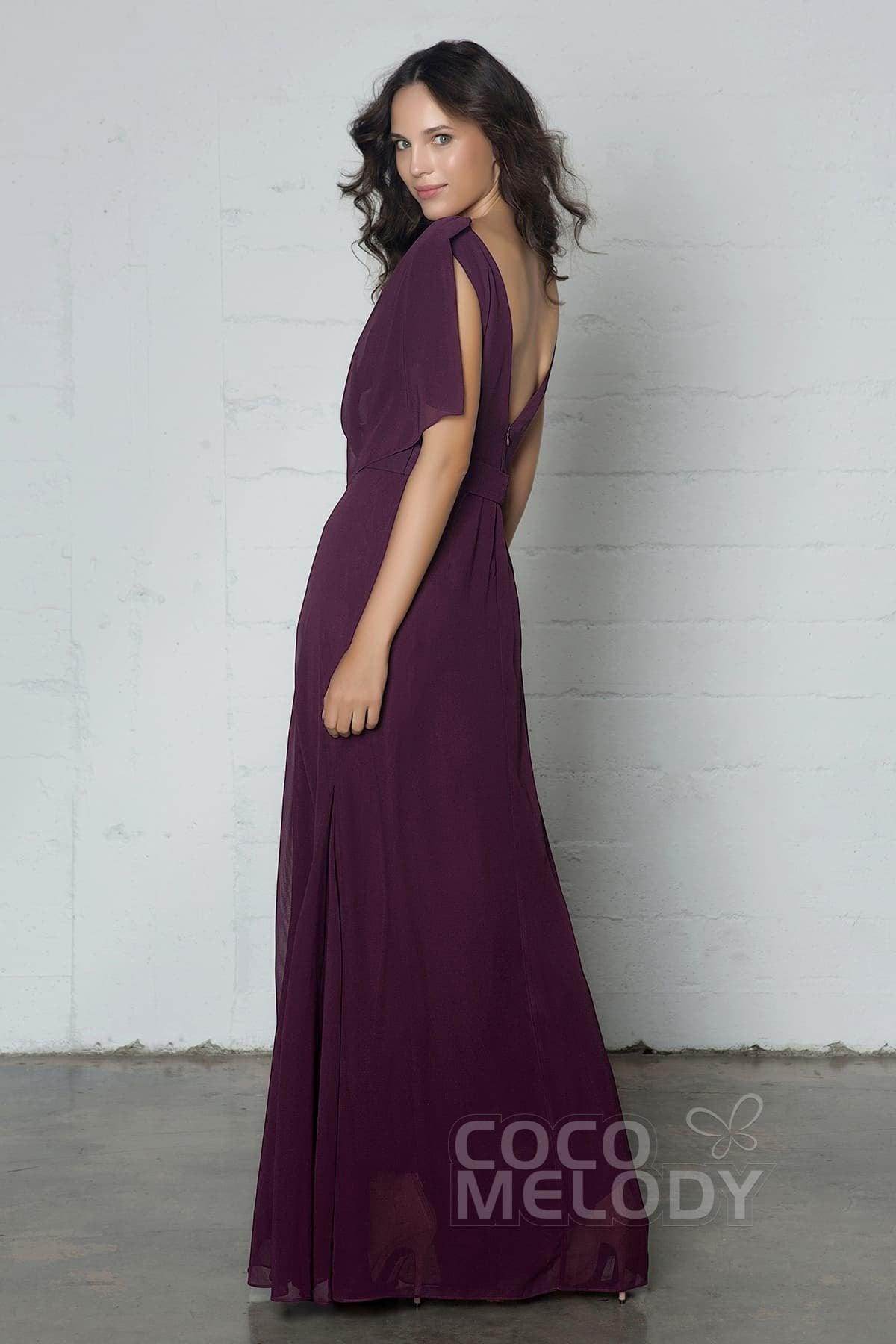 Sheath-Column Floor Length Chiffon Dress PR17014 - COCOMELODY