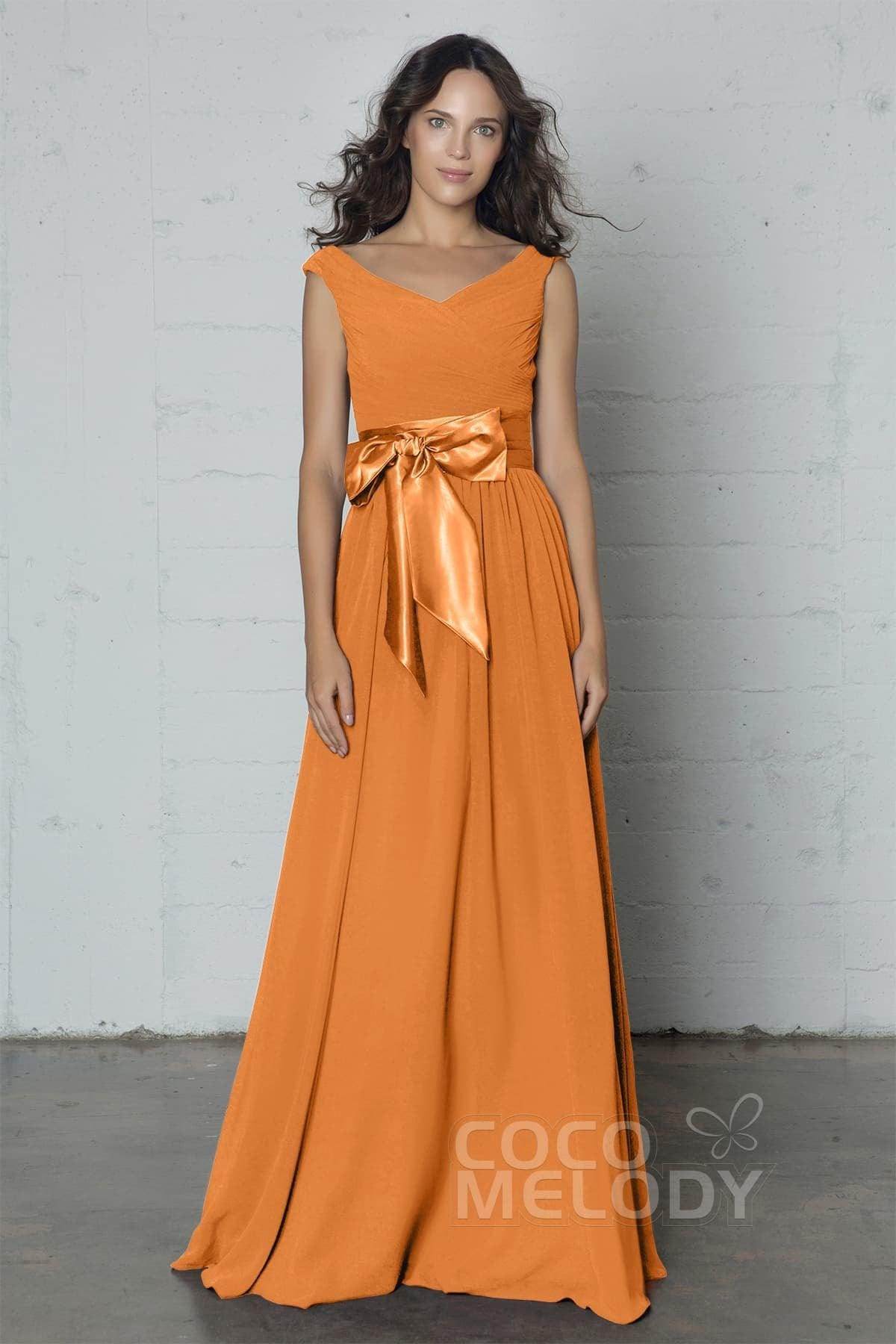 Sheath-Column Floor Length Chiffon Dress PR17017 - COCOMELODY