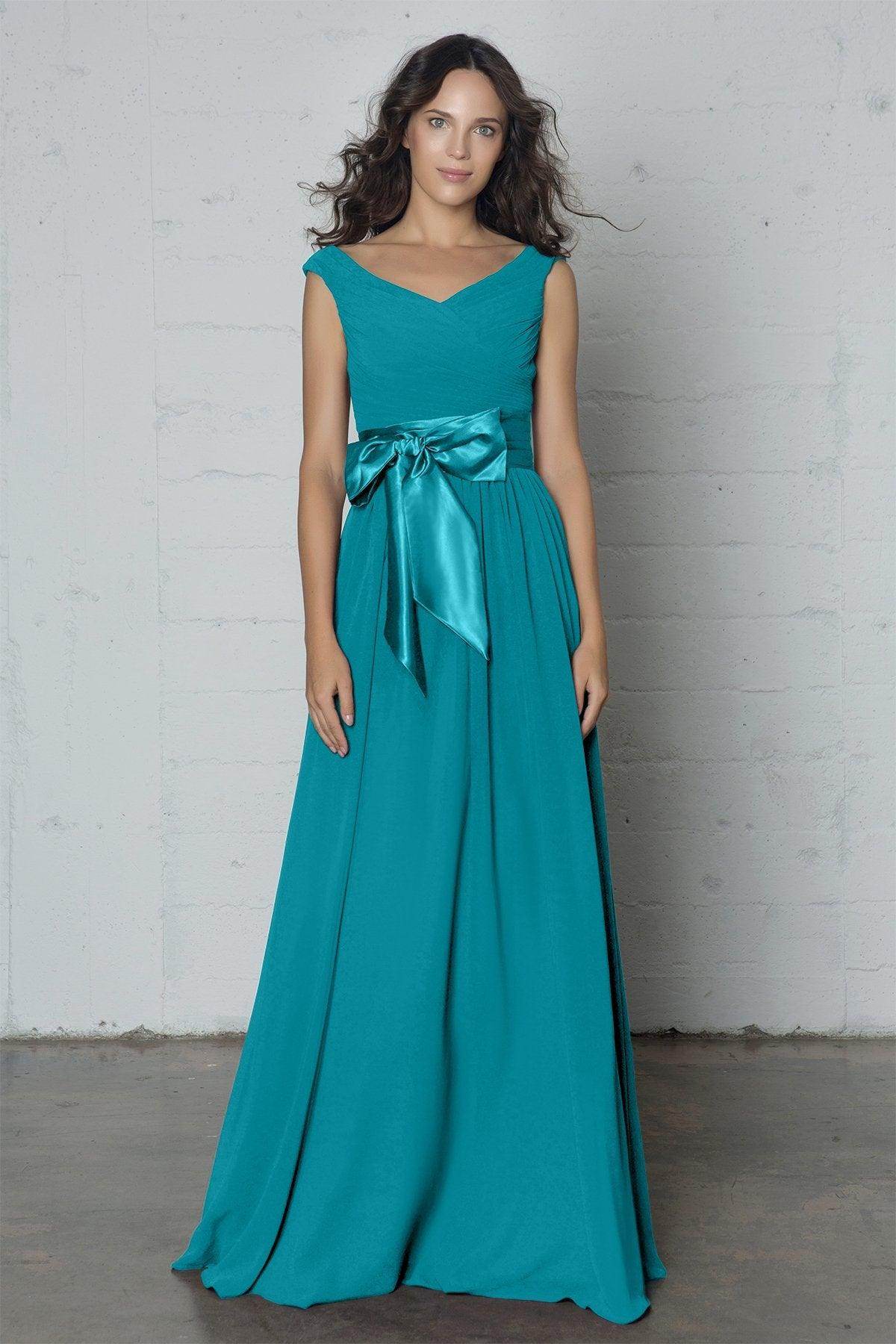 Sheath-Column Floor Length Chiffon Dress PR17017 - COCOMELODY