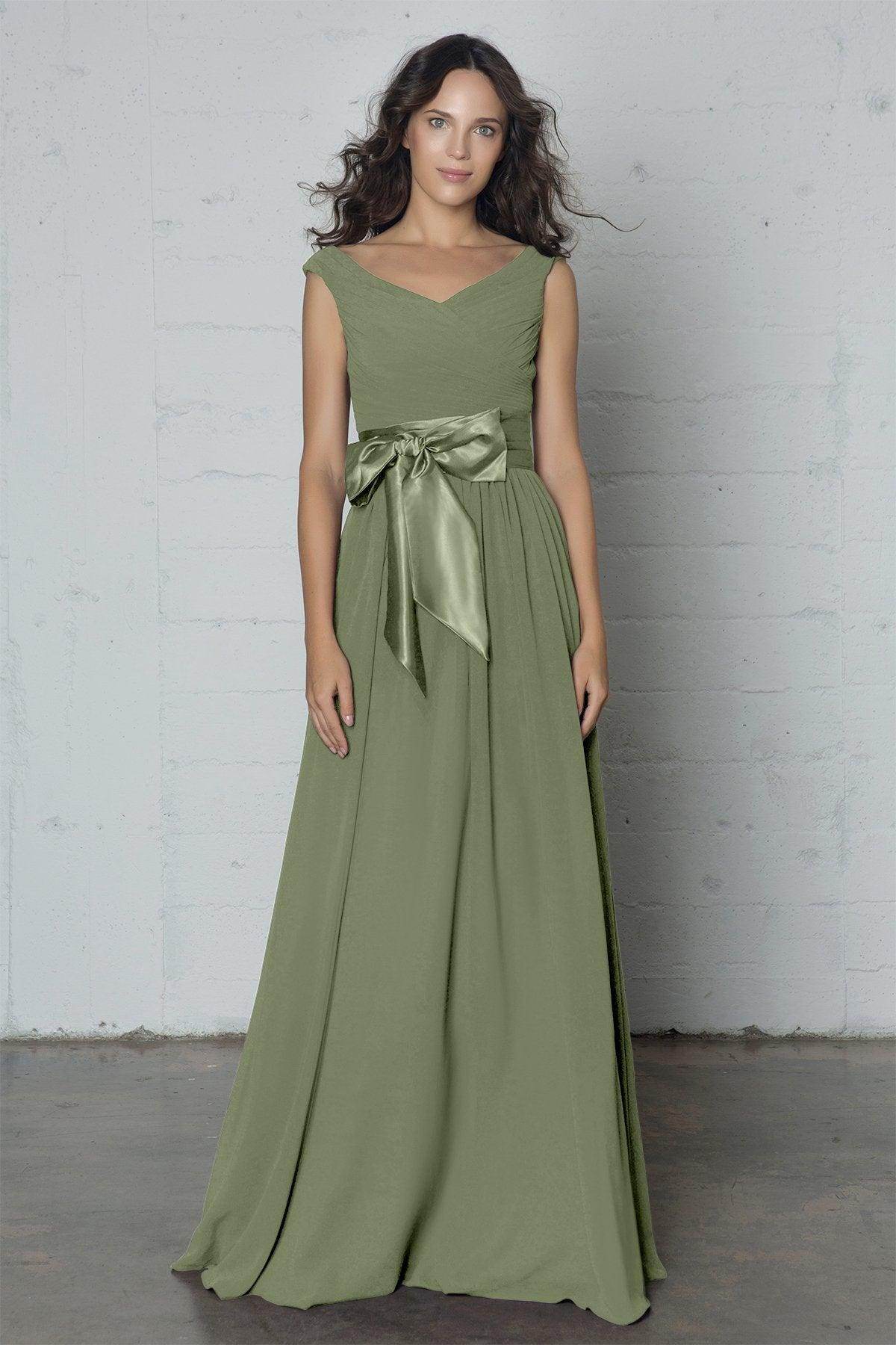 Sheath-Column Floor Length Chiffon Dress PR17017 - COCOMELODY