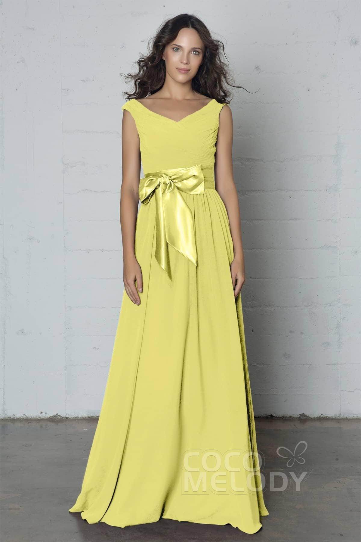 Sheath-Column Floor Length Chiffon Dress PR17017 - COCOMELODY