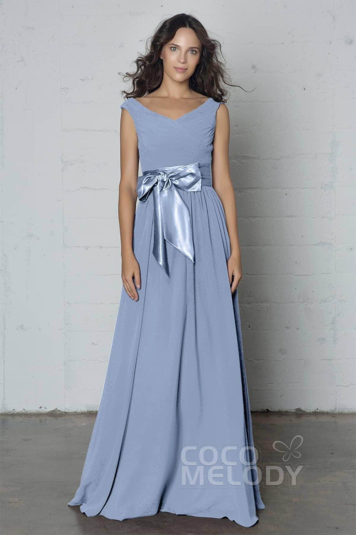 Sheath-Column Floor Length Chiffon Dress PR17017 - COCOMELODY