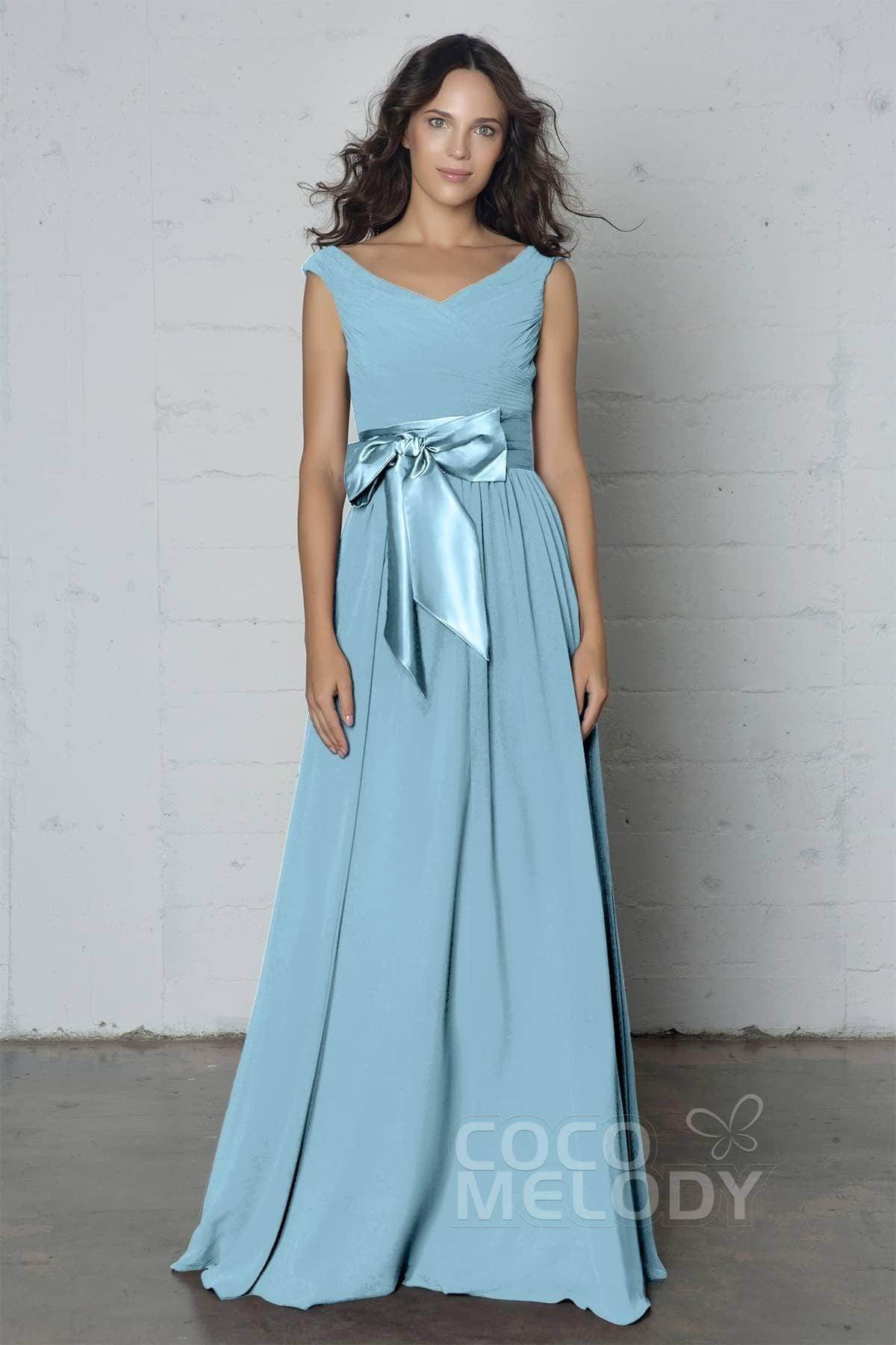 Sheath-Column Floor Length Chiffon Dress PR17017 - COCOMELODY