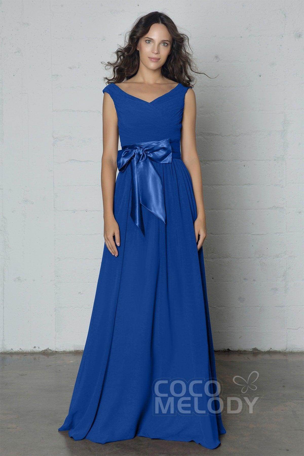 Sheath-Column Floor Length Chiffon Dress PR17017 - COCOMELODY