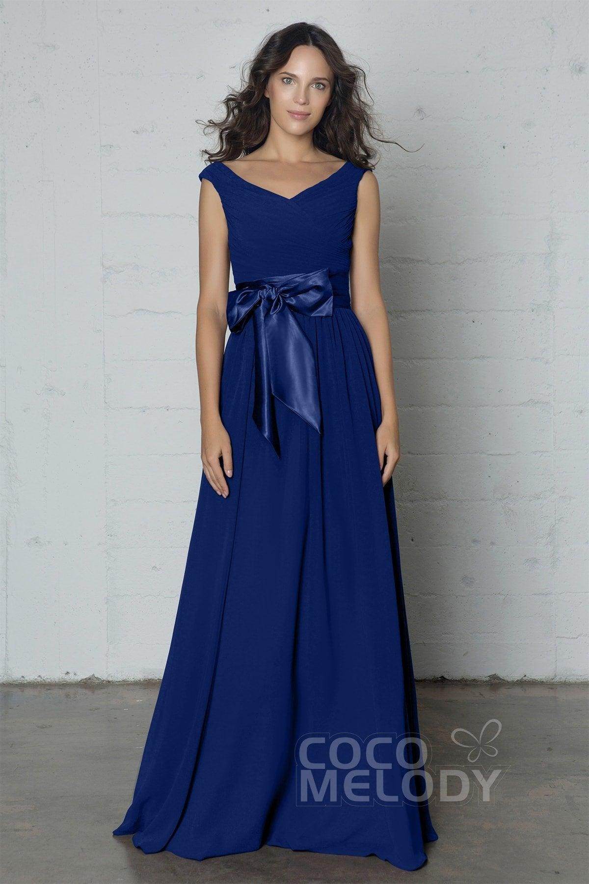 Sheath-Column Floor Length Chiffon Dress PR17017 - COCOMELODY