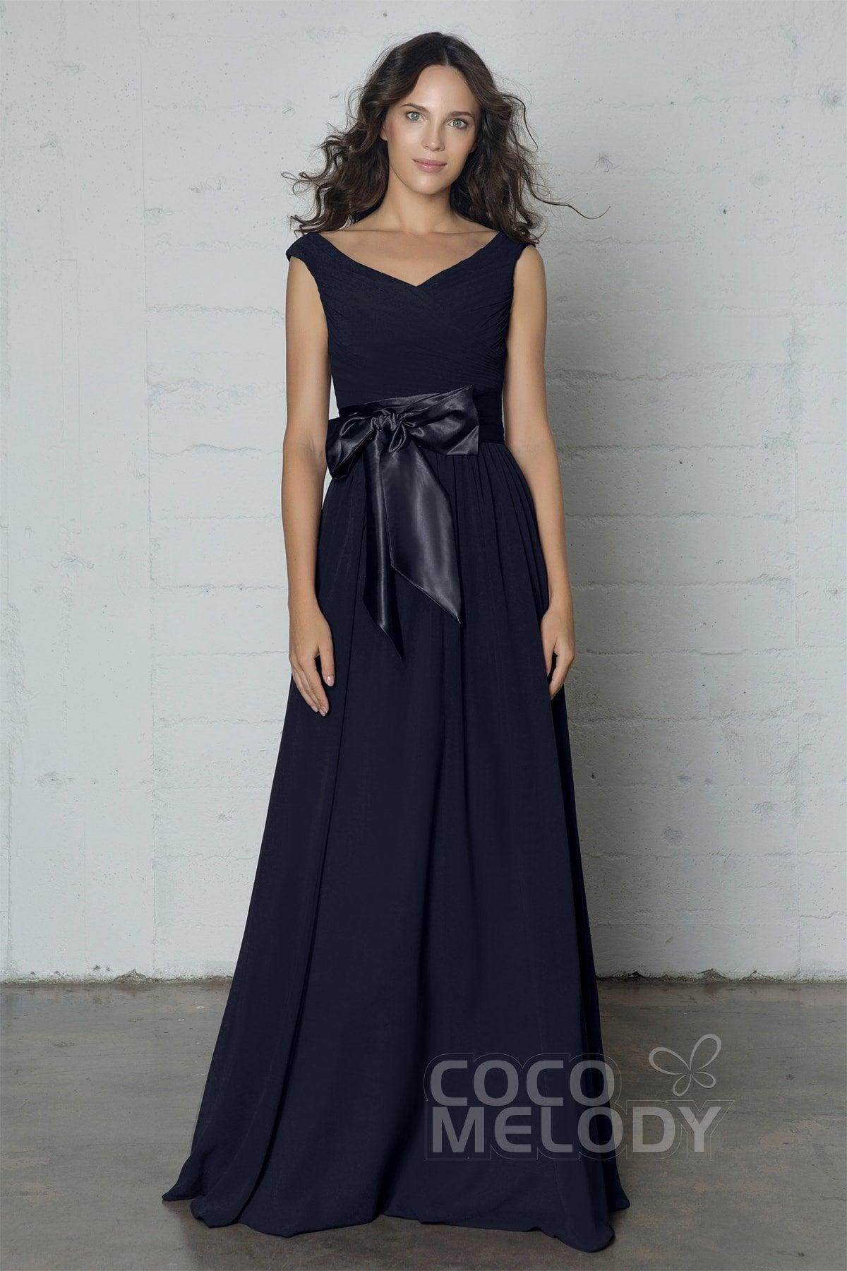 Sheath-Column Floor Length Chiffon Dress PR17017 - COCOMELODY