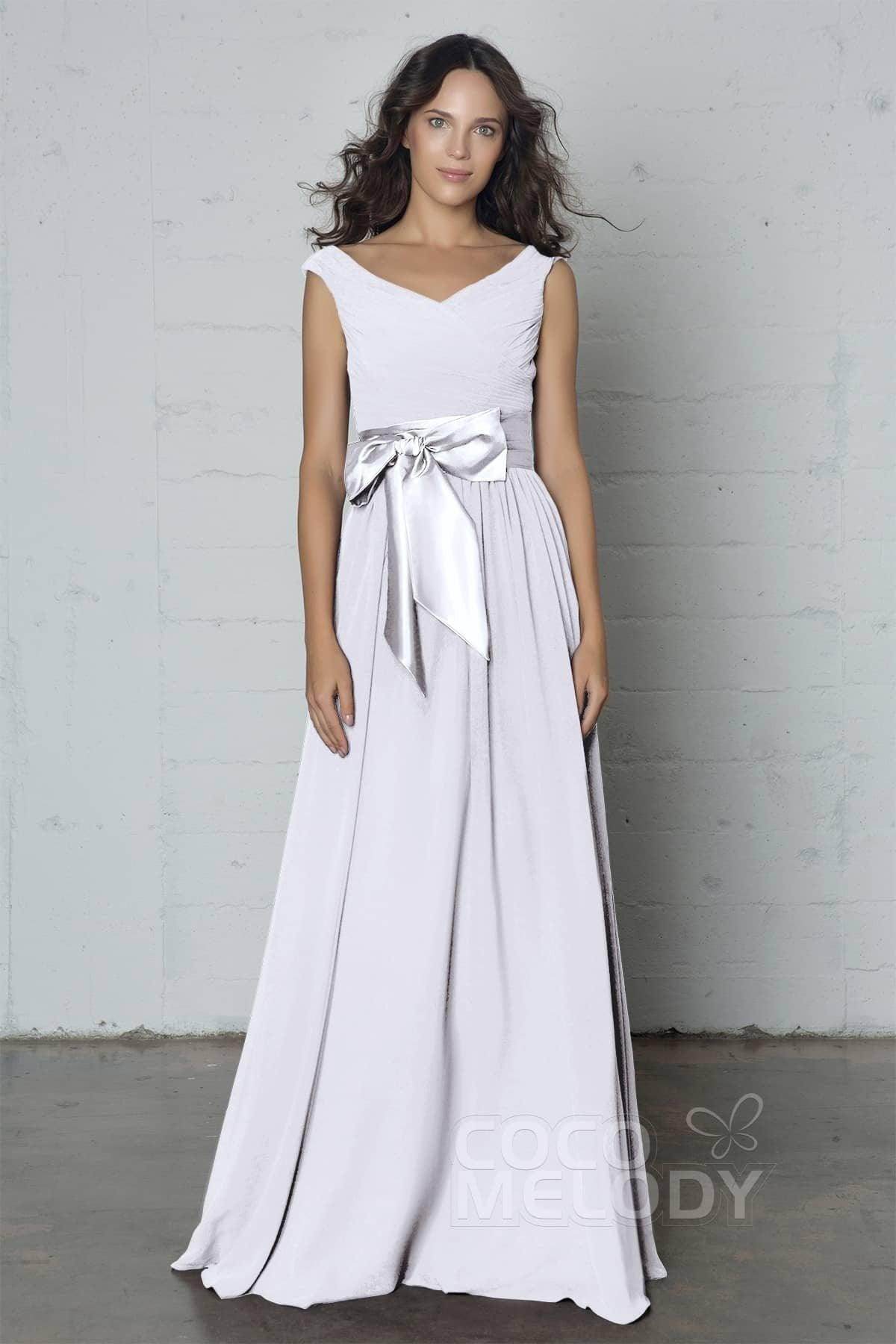 Sheath-Column Floor Length Chiffon Dress PR17017 - COCOMELODY