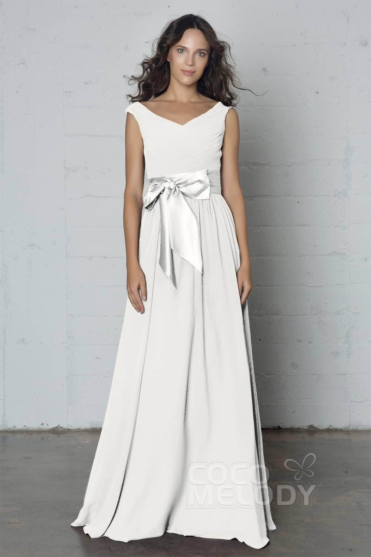 Sheath-Column Floor Length Chiffon Dress PR17017 - COCOMELODY