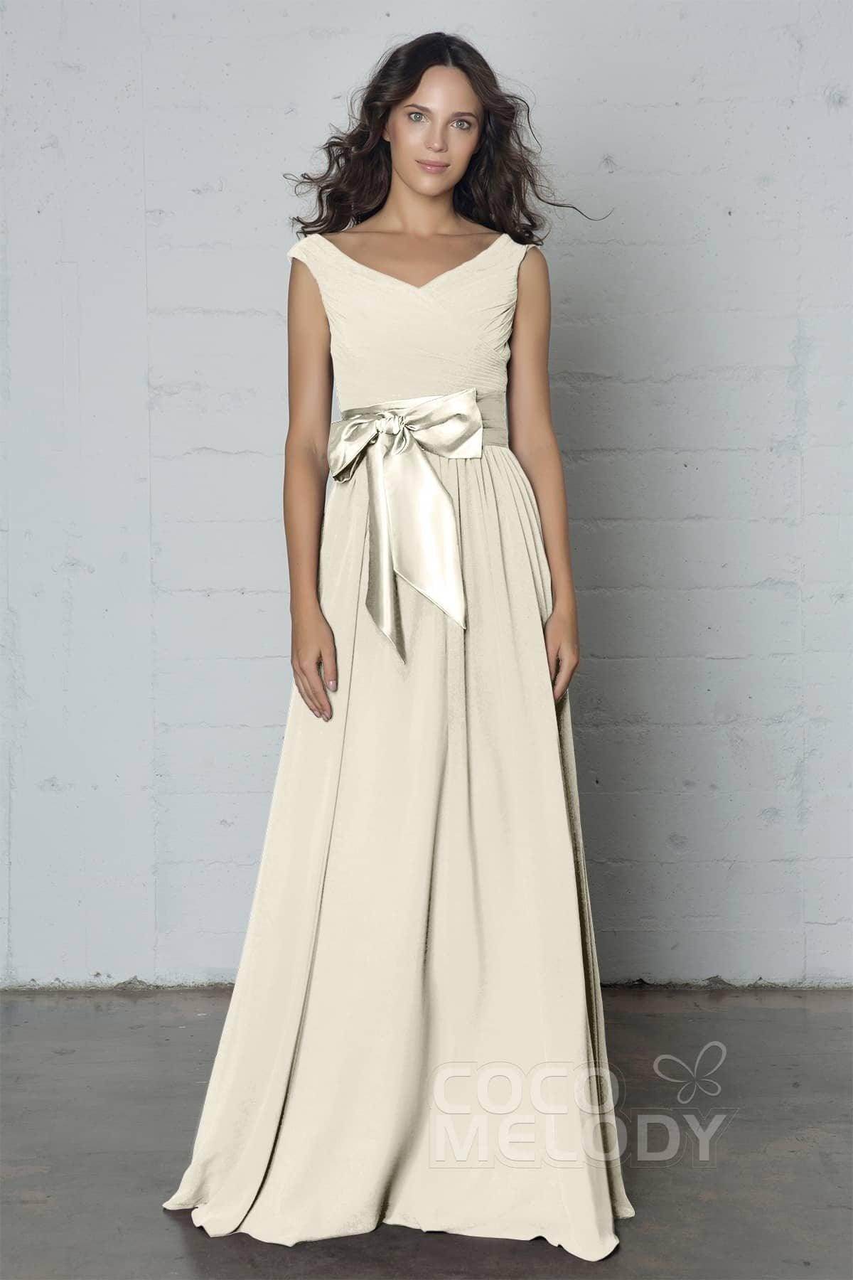 Sheath-Column Floor Length Chiffon Dress PR17017 - COCOMELODY