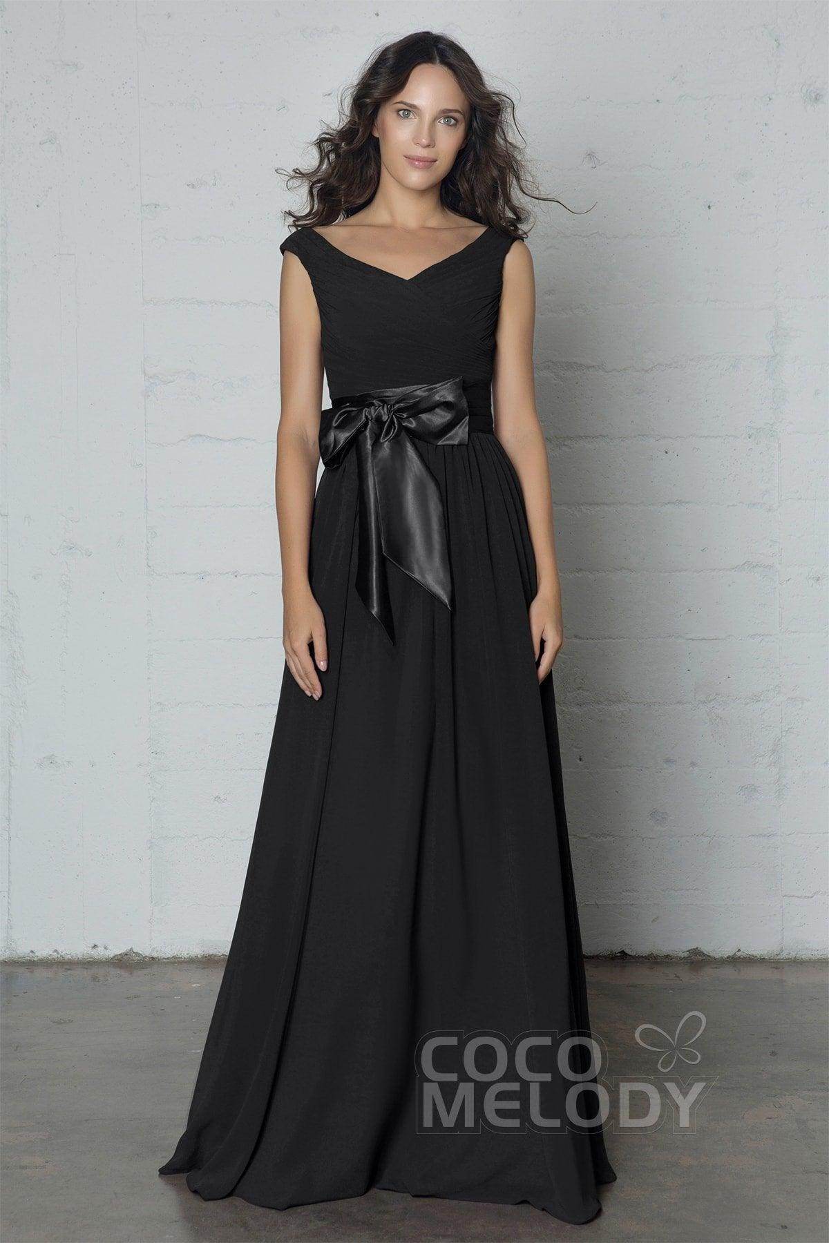 Sheath-Column Floor Length Chiffon Dress PR17017 - COCOMELODY