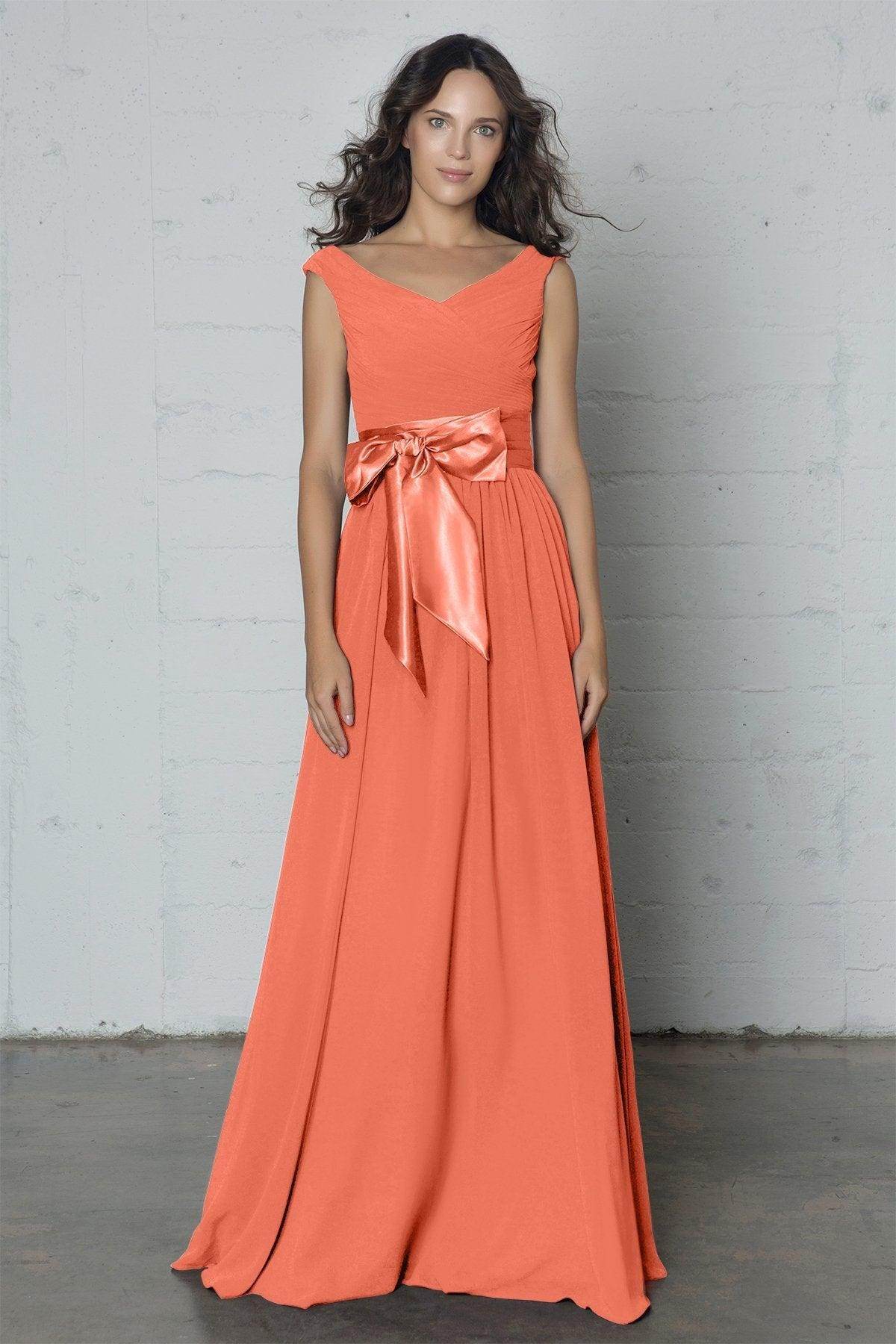 Sheath-Column Floor Length Chiffon Dress PR17017 - COCOMELODY