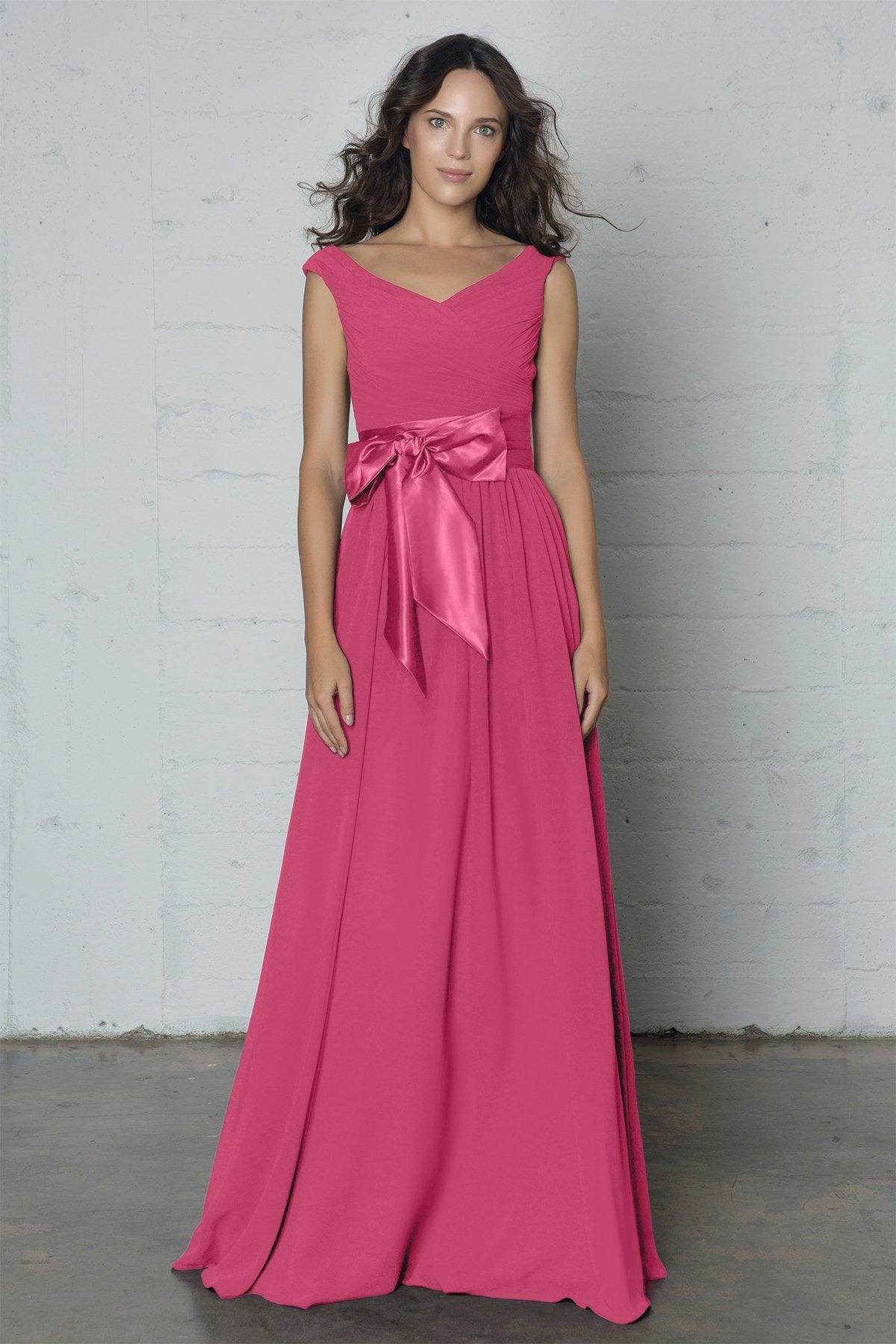 Sheath-Column Floor Length Chiffon Dress PR17017 - COCOMELODY