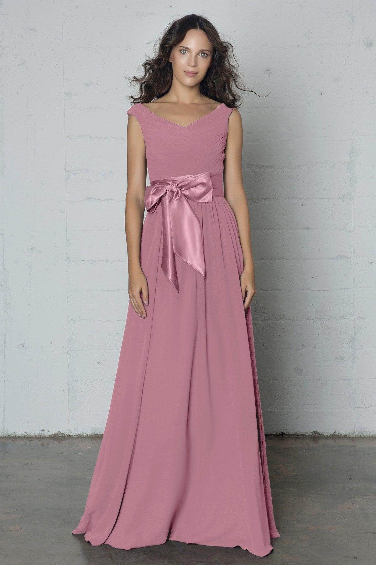 Sheath-Column Floor Length Chiffon Dress PR17017 - COCOMELODY