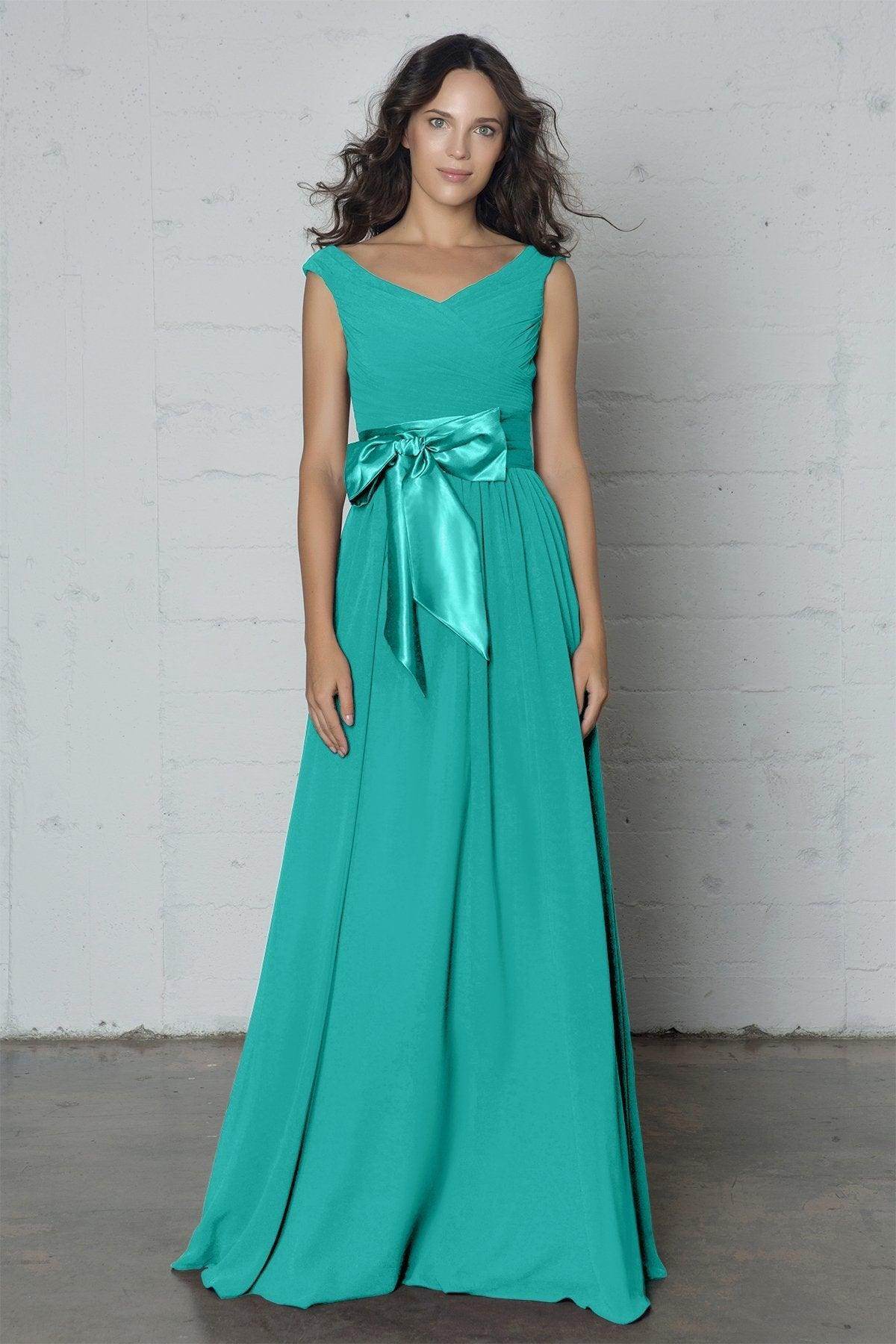 Sheath-Column Floor Length Chiffon Dress PR17017 - COCOMELODY