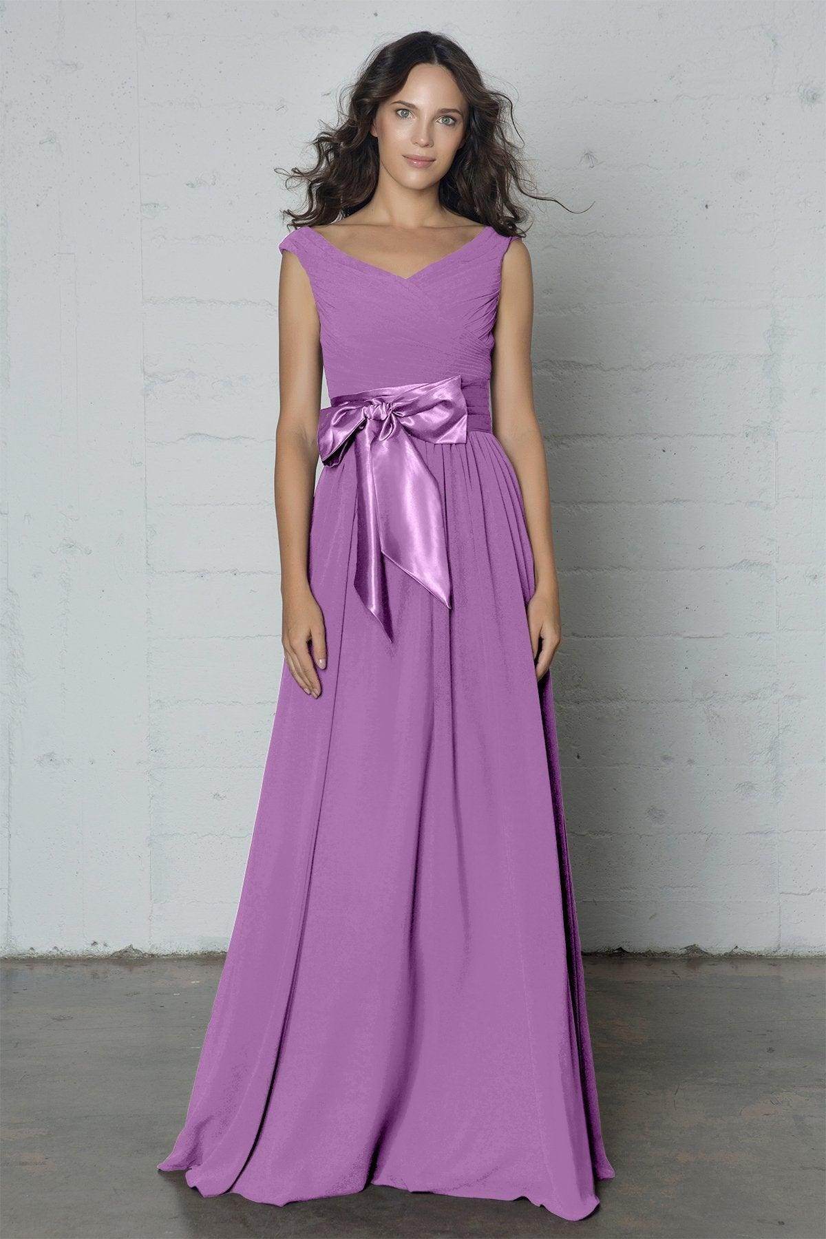 Sheath-Column Floor Length Chiffon Dress PR17017 - COCOMELODY