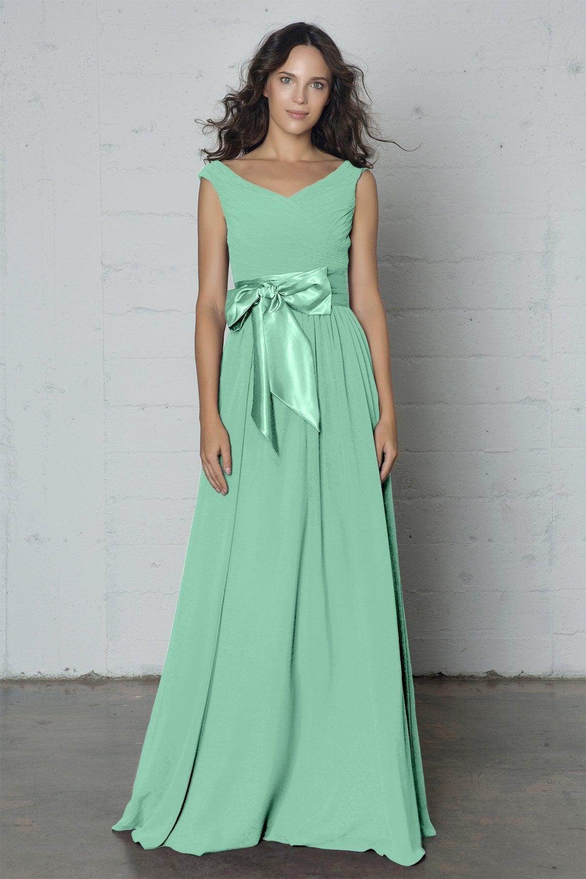 Sheath-Column Floor Length Chiffon Dress PR17017 - COCOMELODY