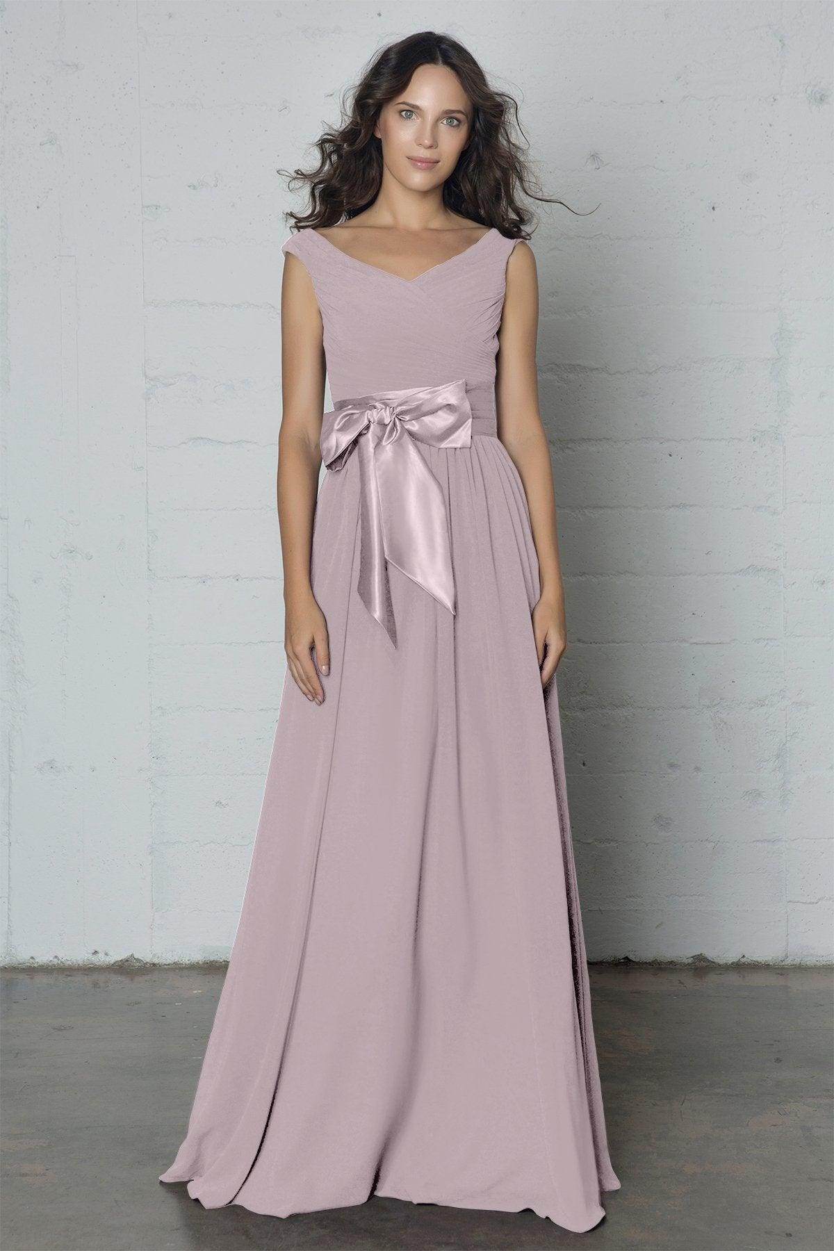 Sheath-Column Floor Length Chiffon Dress PR17017 - COCOMELODY