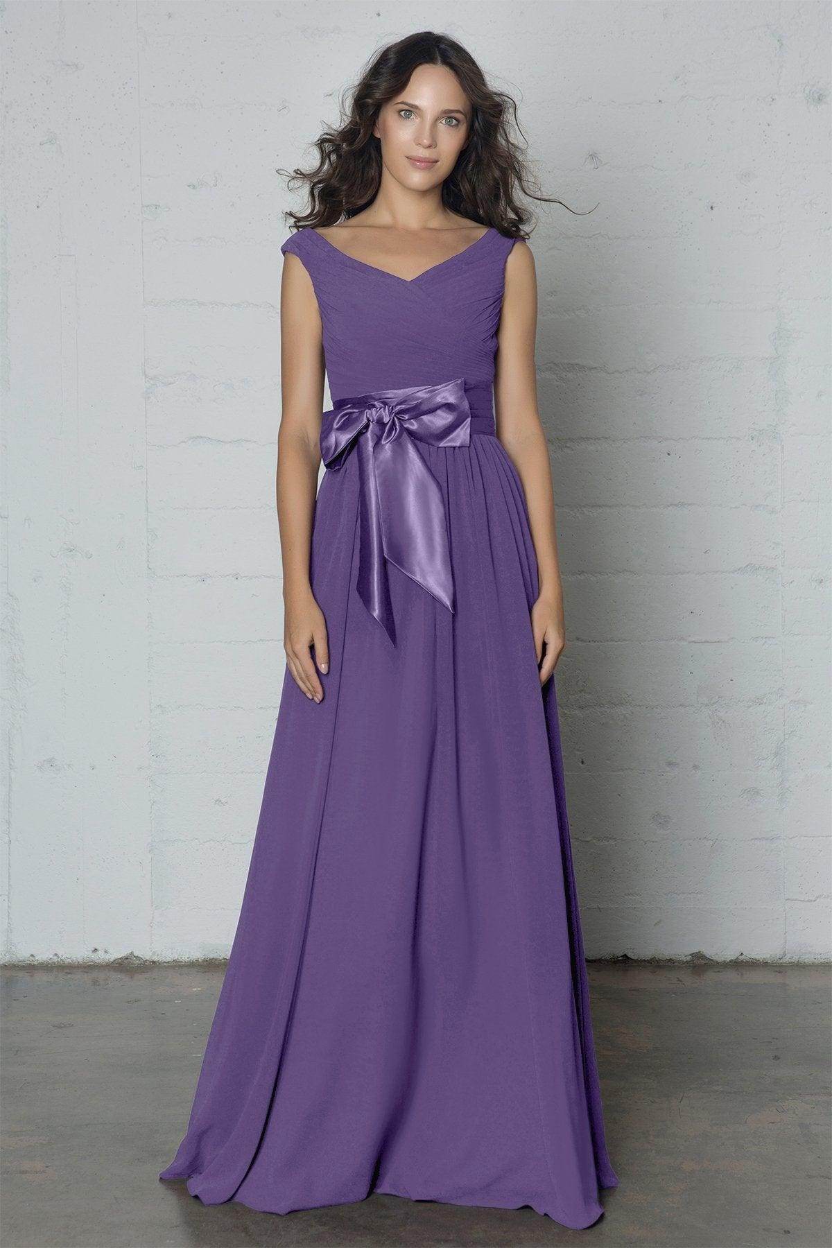Sheath-Column Floor Length Chiffon Dress PR17017 - COCOMELODY