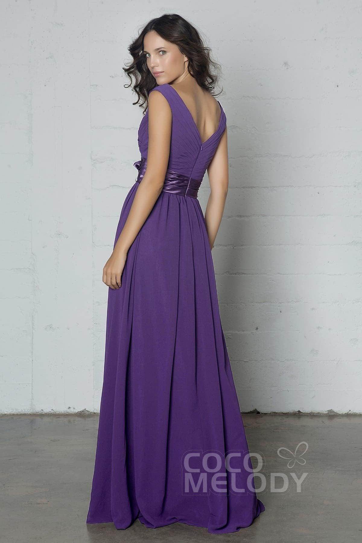 Sheath-Column Floor Length Chiffon Dress PR17017 - COCOMELODY