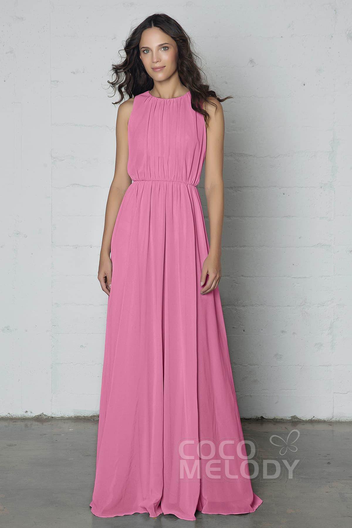 Sheath-Column Floor Length Chiffon Dress PR17020 - COCOMELODY