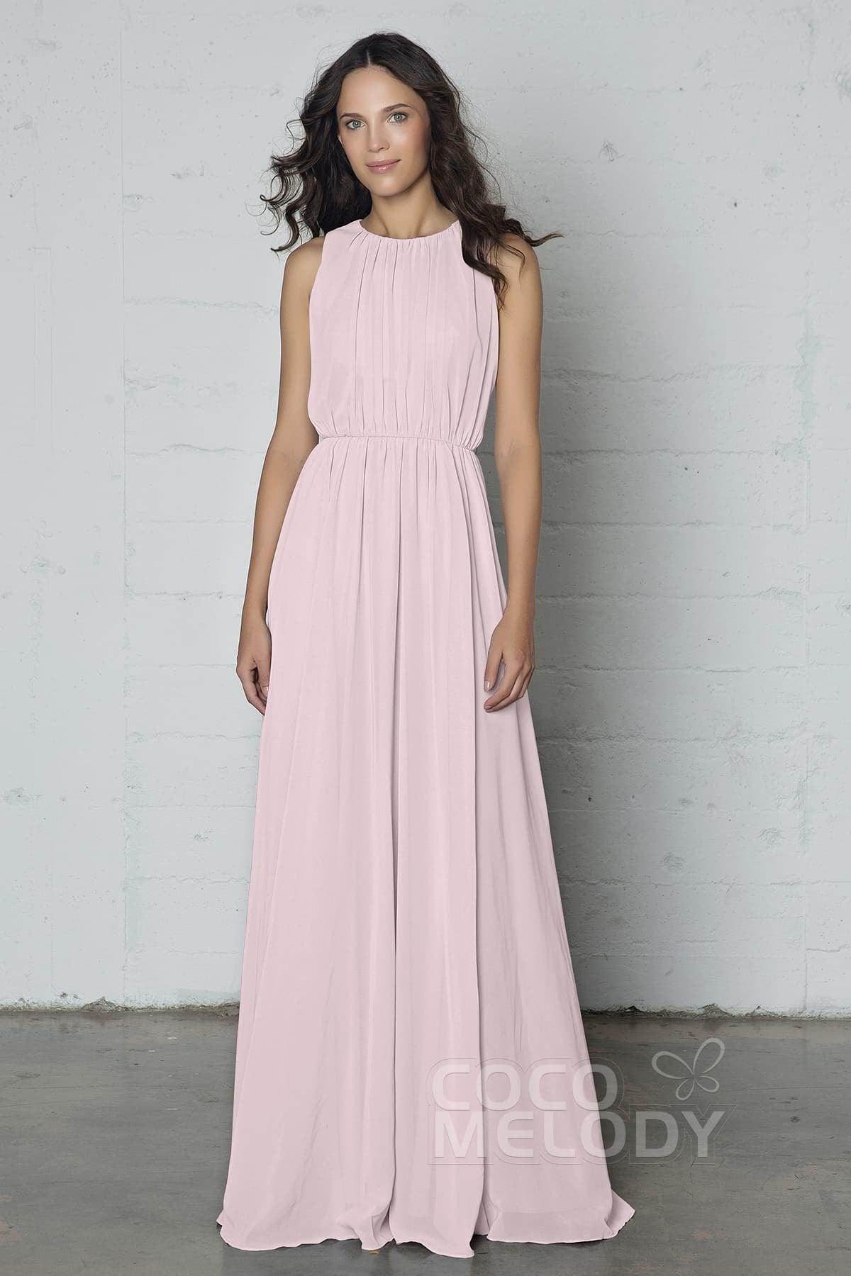 Sheath-Column Floor Length Chiffon Dress PR17020 - COCOMELODY